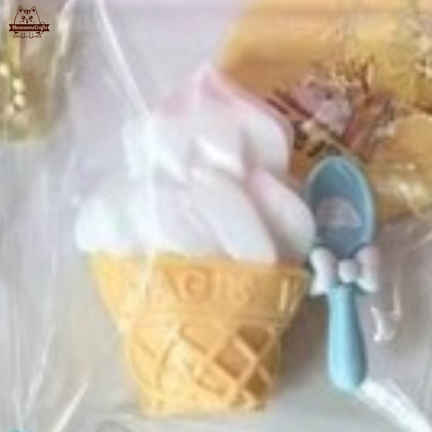Soft Serve Ice Cream Cone Handmade Taba Squishy | Squeezable Stress Relief Fidget Toy - E - Squishy