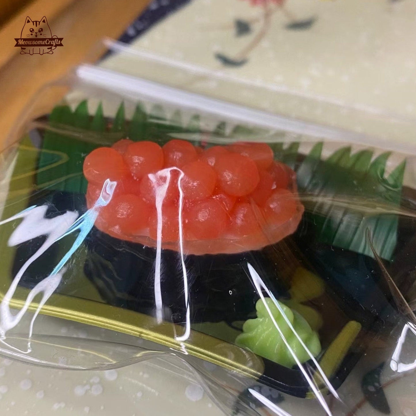 Sushi Ikura Gunkan Maki Food Handmade Taba Squishy | Squeezable Stress Relief Fidget Toy - Squishy