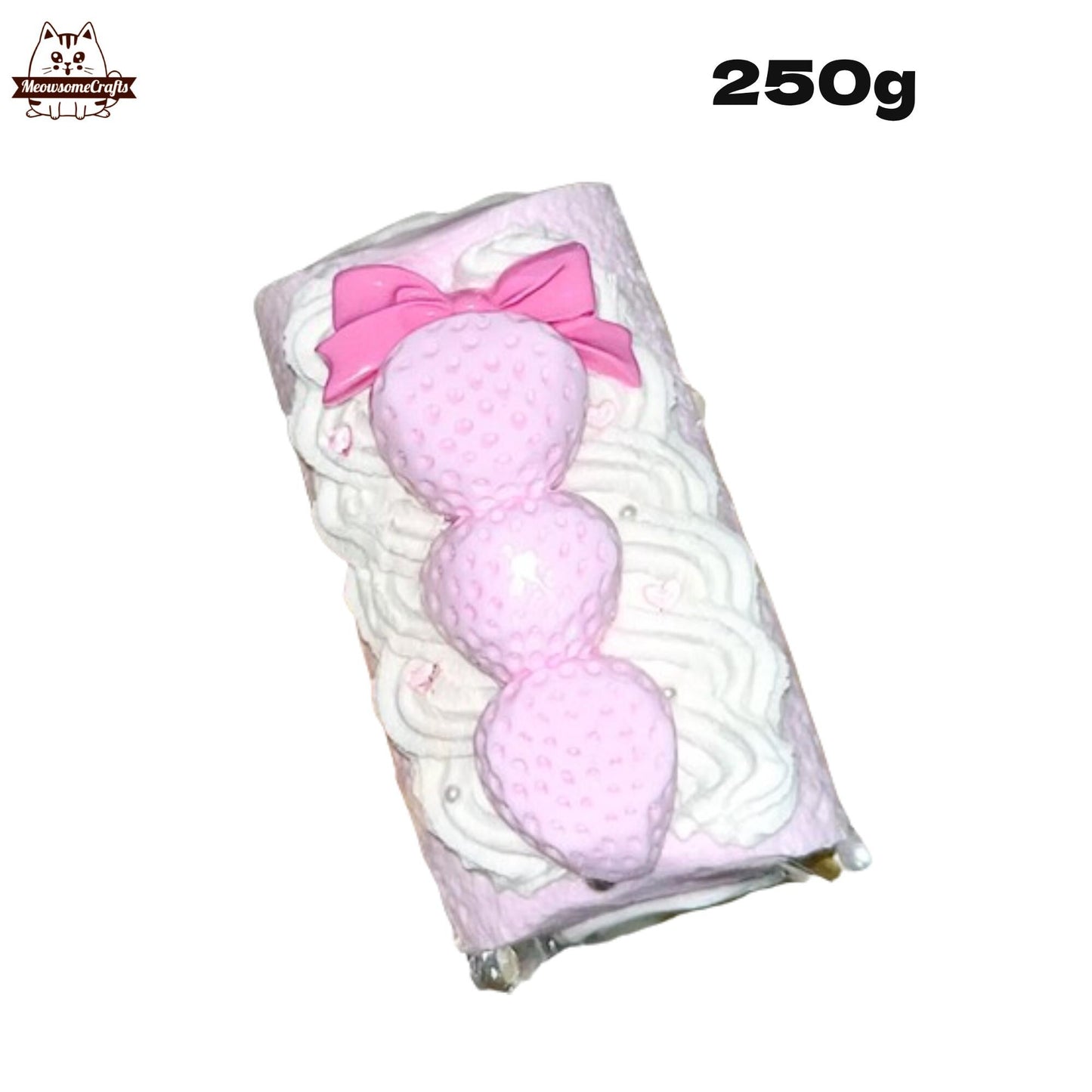 Soft Swiss Roll Pink & Blue Cake Dessert Food Handmade Squishy Fidget Toy - Pink