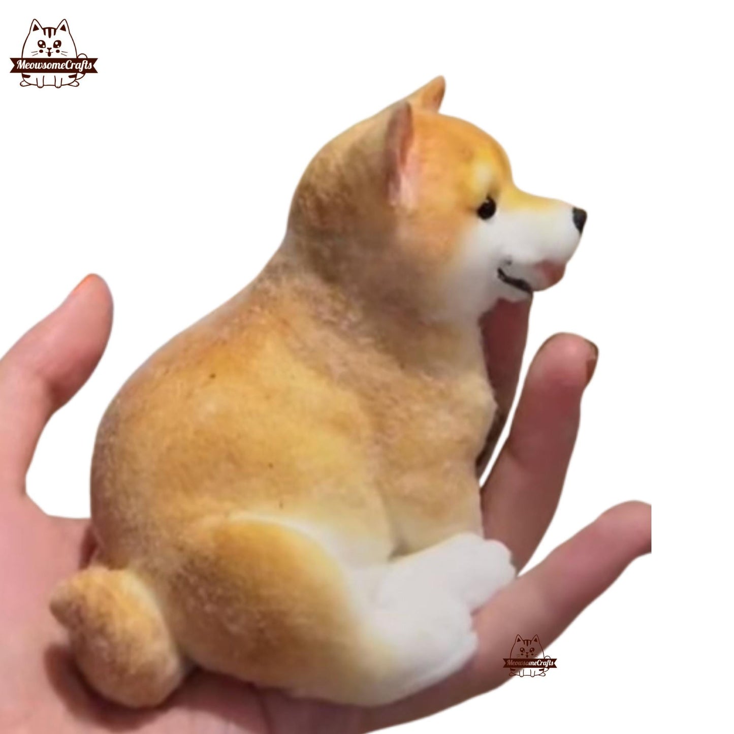 Soft Furry Orange Shiba Inu Dog Animal Handmade Squishy Fidget Toy
