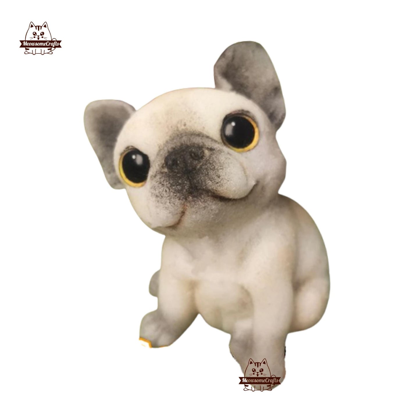Soft Furry French Bulldog Puppy Animal Handmade Squishy Fidget Toy