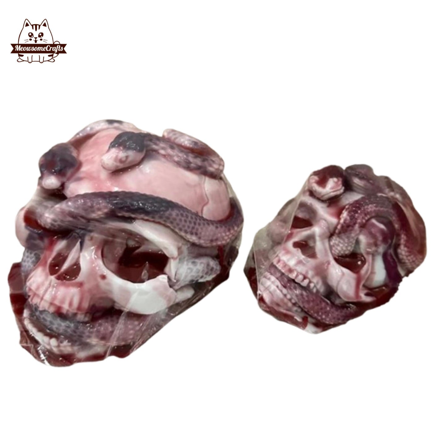 Halloween Scary Skull With Snake Handmade Taba Squishy | Squeezable Stress Relief Fidget Toy - Squishy