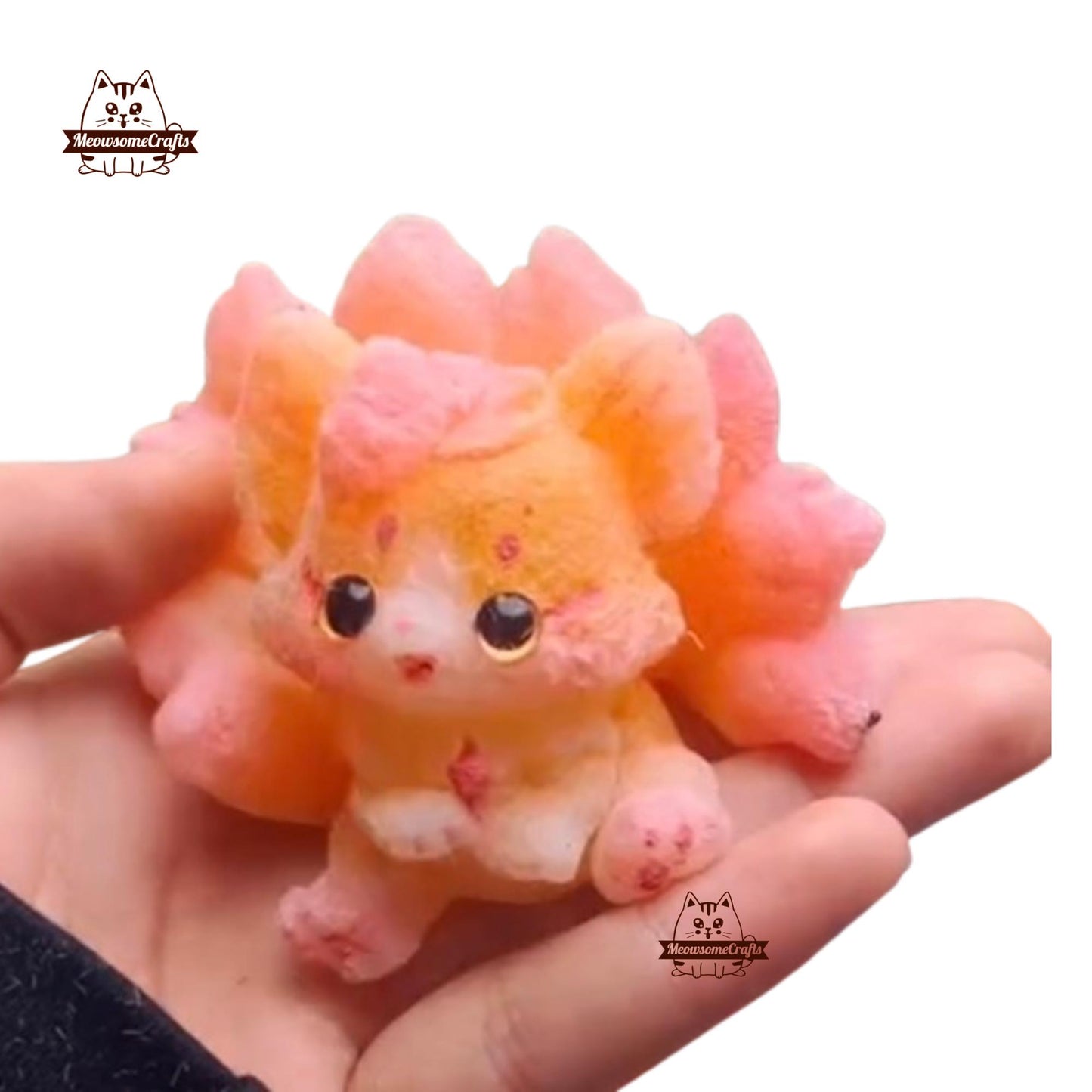 Furry Baby Nine-Tailed Fox Animal Handmade Squishy Fidget Toy