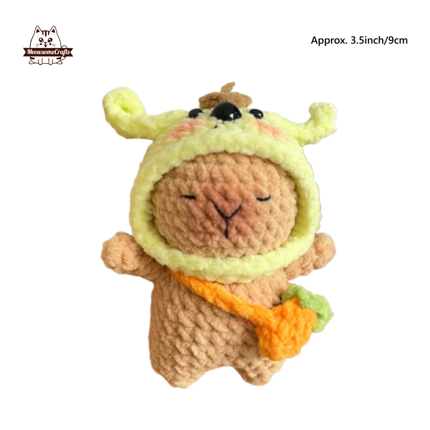 Cute Handmade Finished Crochet Knitted Capybara Pendant Doll