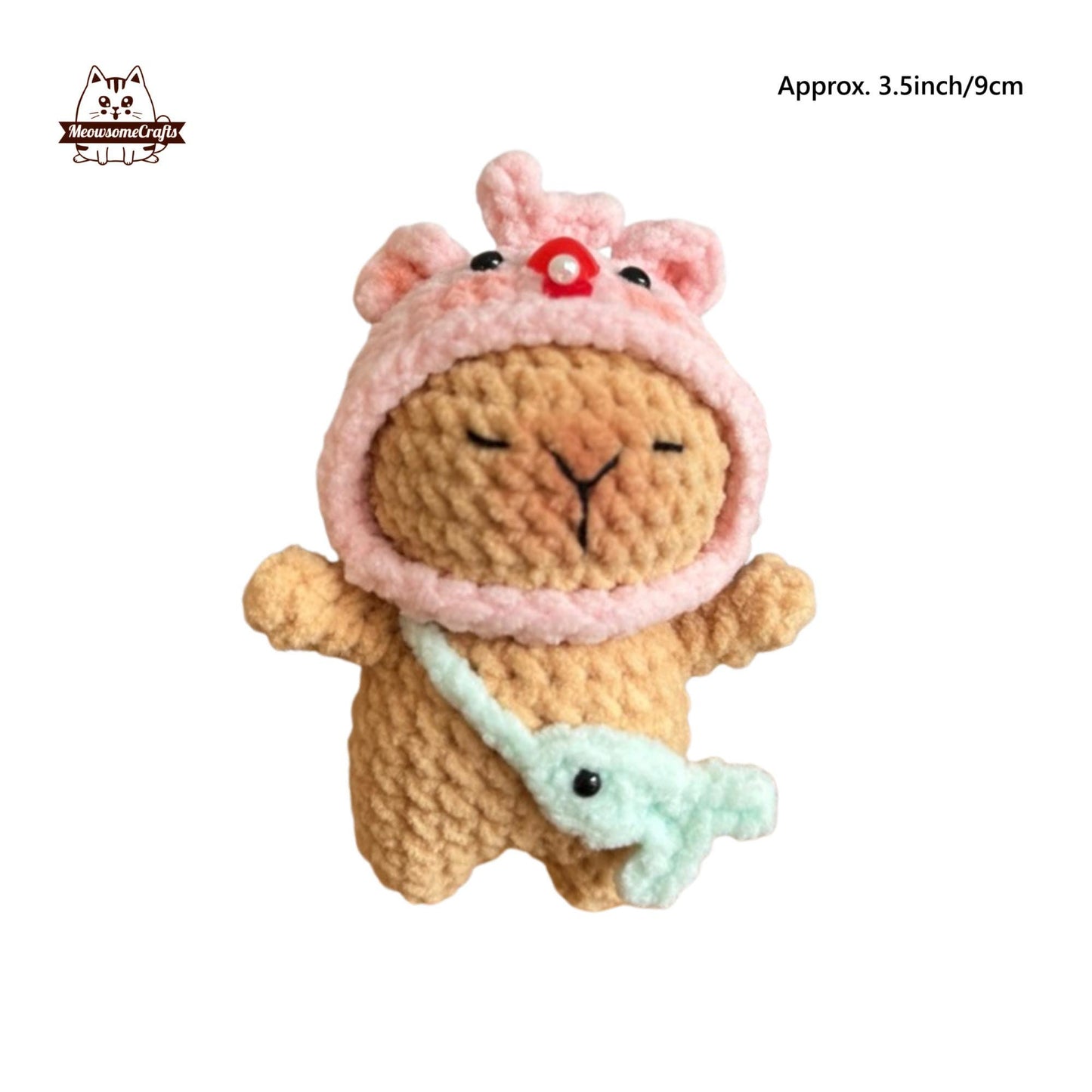 Cute Handmade Finished Crochet Knitted Capybara Pendant Doll