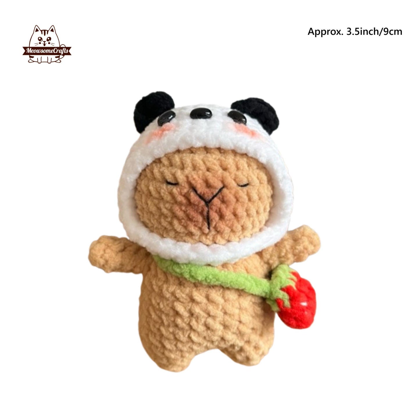 Cute Handmade Finished Crochet Knitted Capybara Pendant Doll