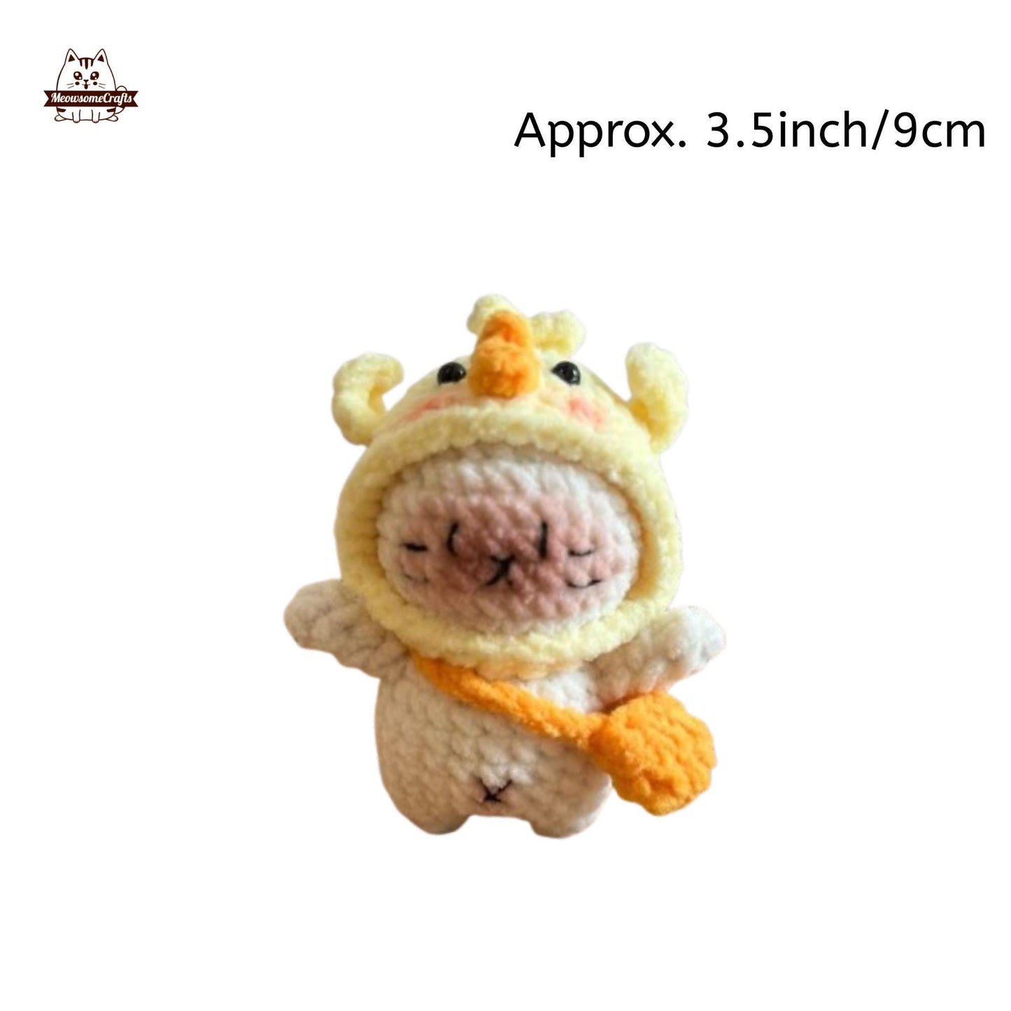 Handmade Finished Crochet Knitted Cat Wearing Animal Hoods Hats Keychain Pendant | Finished Knitted Animal - B