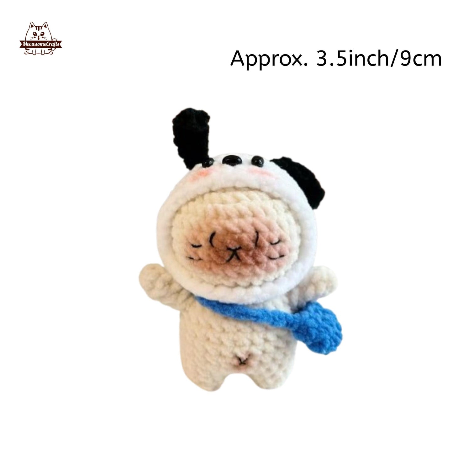 Handmade Finished Crochet Knitted Cat Wearing Animal Hoods Hats Keychain Pendant | Finished Knitted Animal - D
