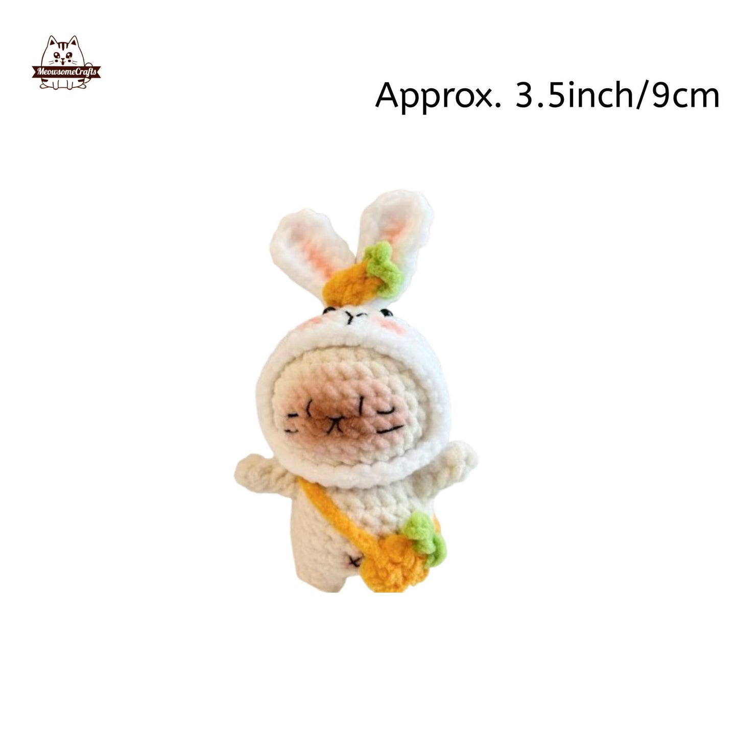 Handmade Finished Crochet Knitted Cat Wearing Animal Hoods Hats Keychain Pendant | Finished Knitted Animal - H