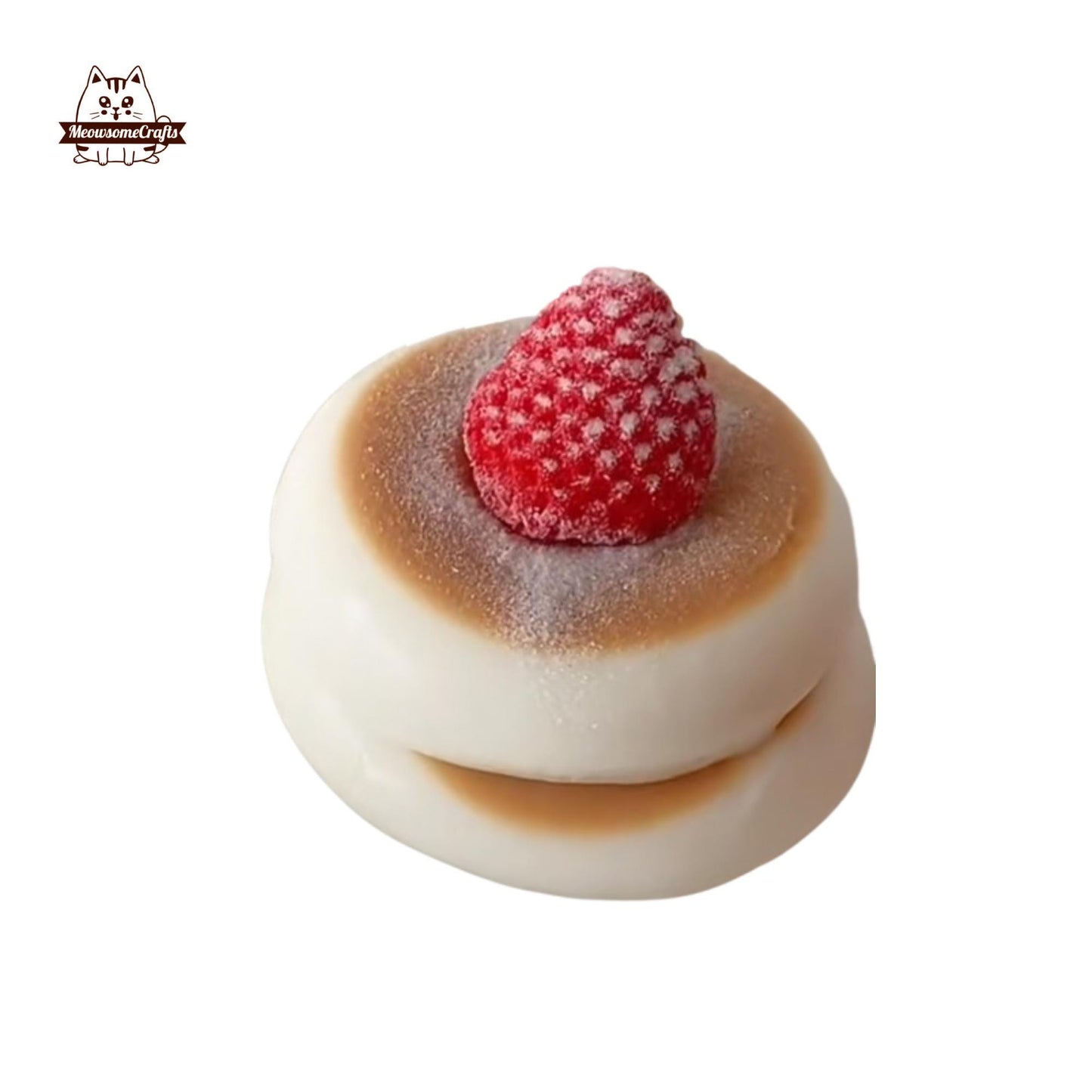 Soft Strawberry Cheese Soufflé Food Handmade Squishy Fidget Toy