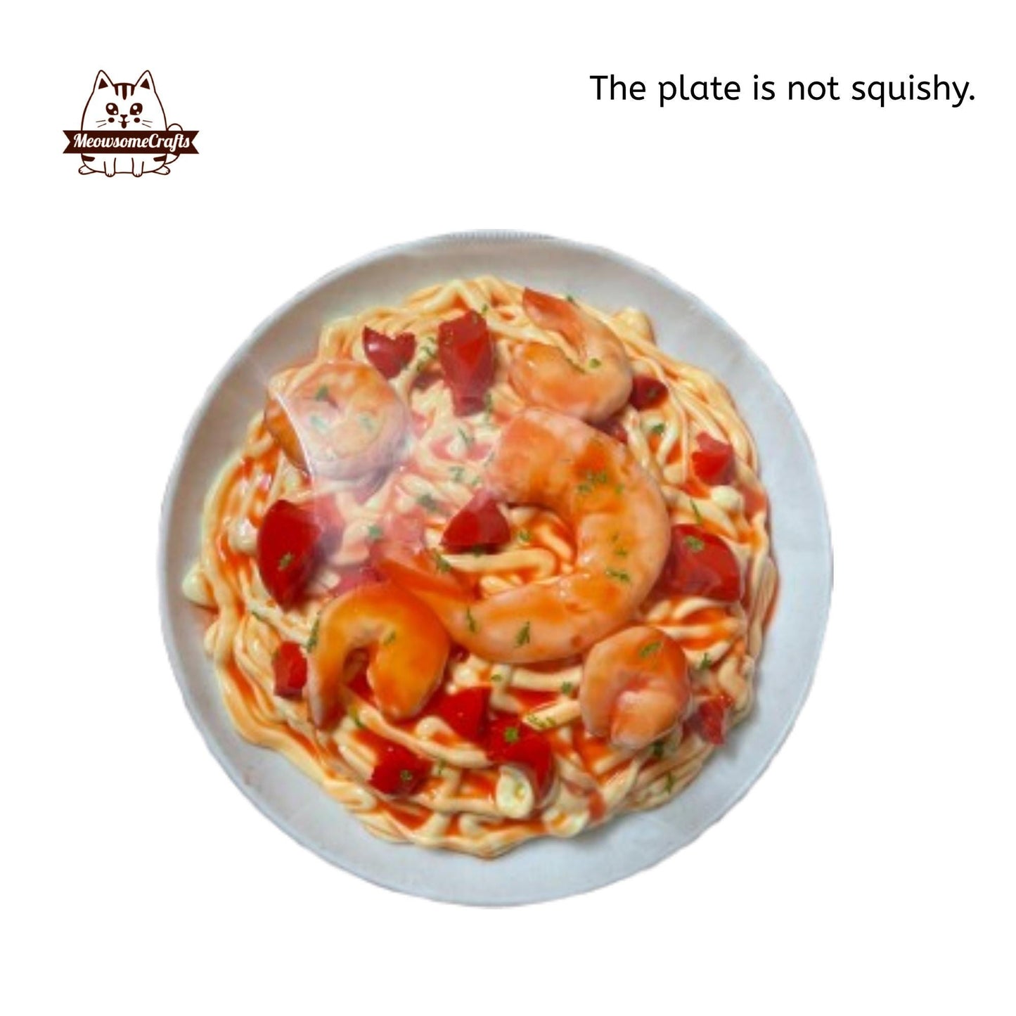 Shrimp Tomato Pasta Food Handmade Squishy Fidget Toy