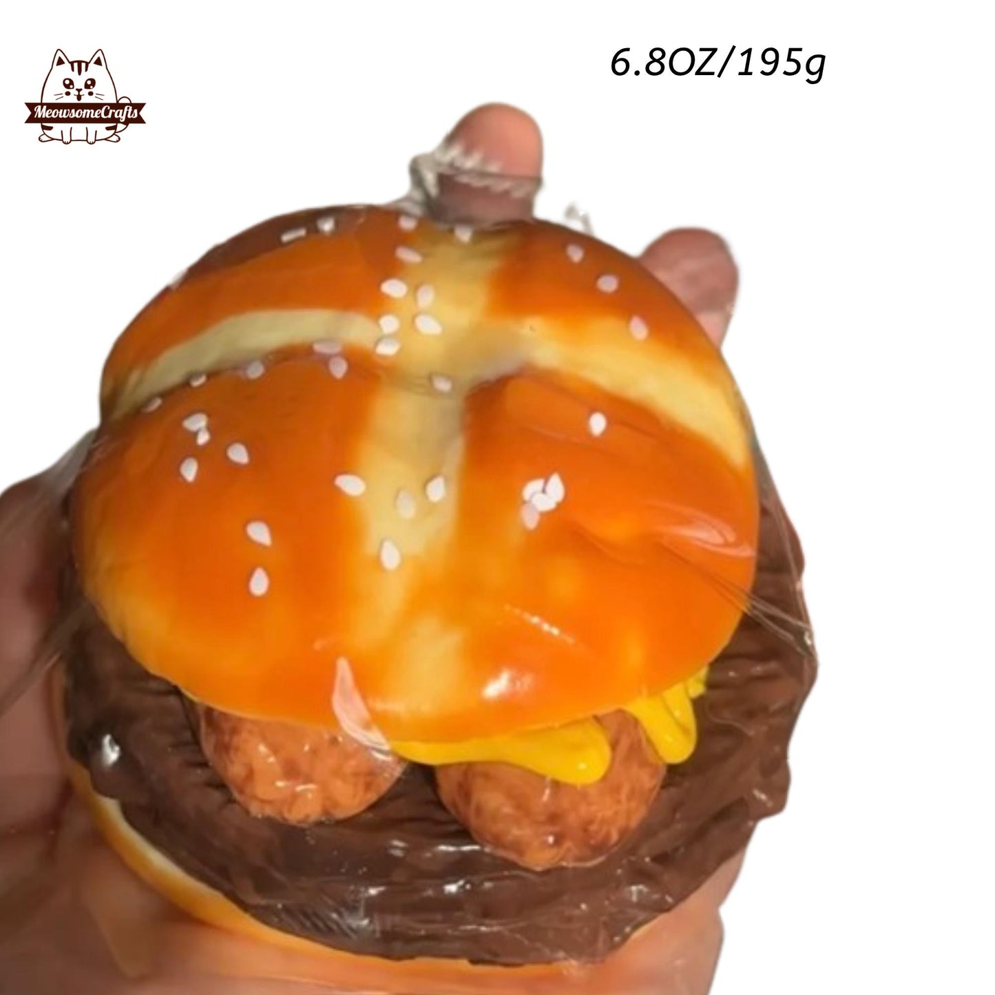 Handmade Cheeseburgers Food Taba Squishy Squeezable Anxiety Stress Relief Sensory Fidget Toy - Squishy