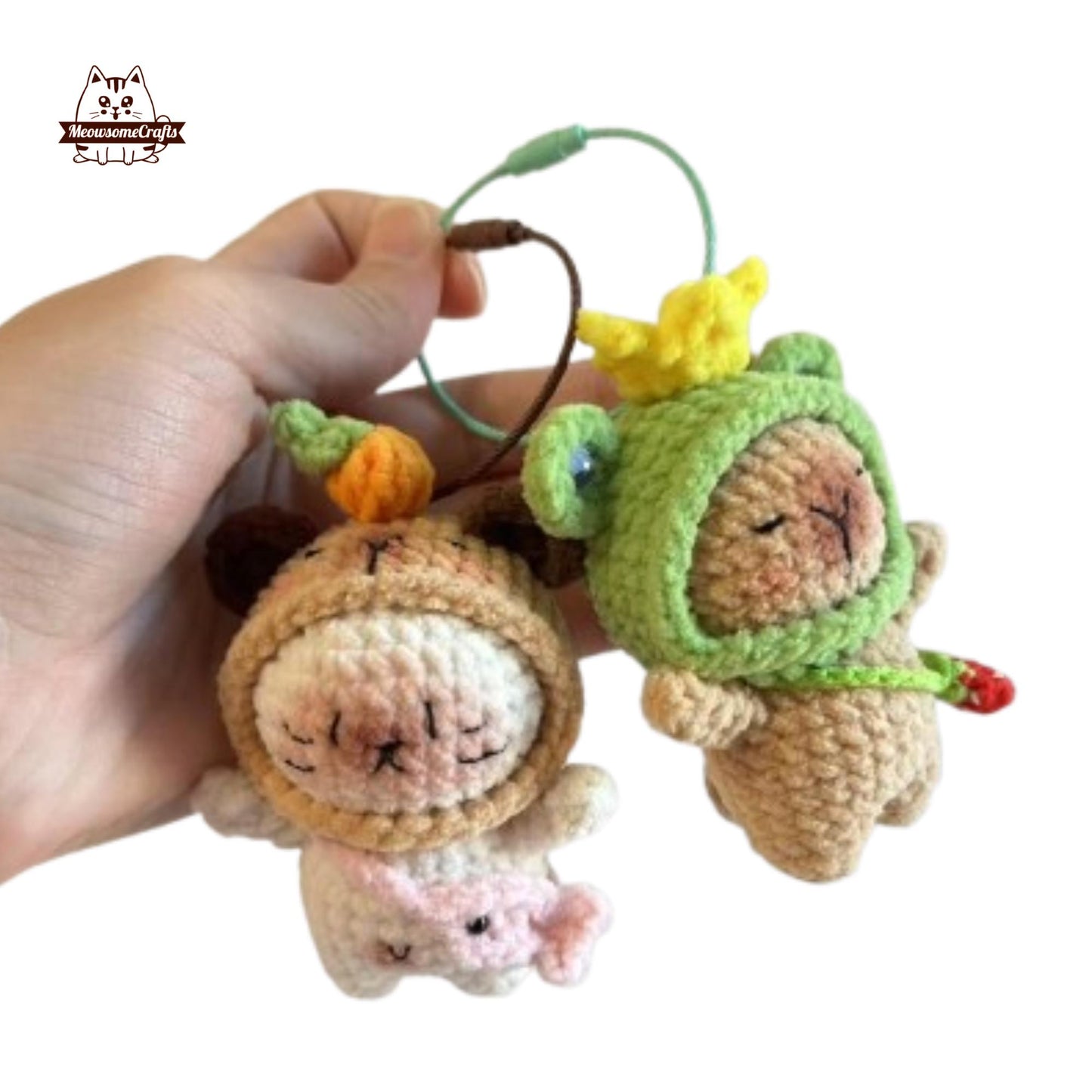 Cute Handmade Finished Crochet Knitted Capybara Pendant Doll