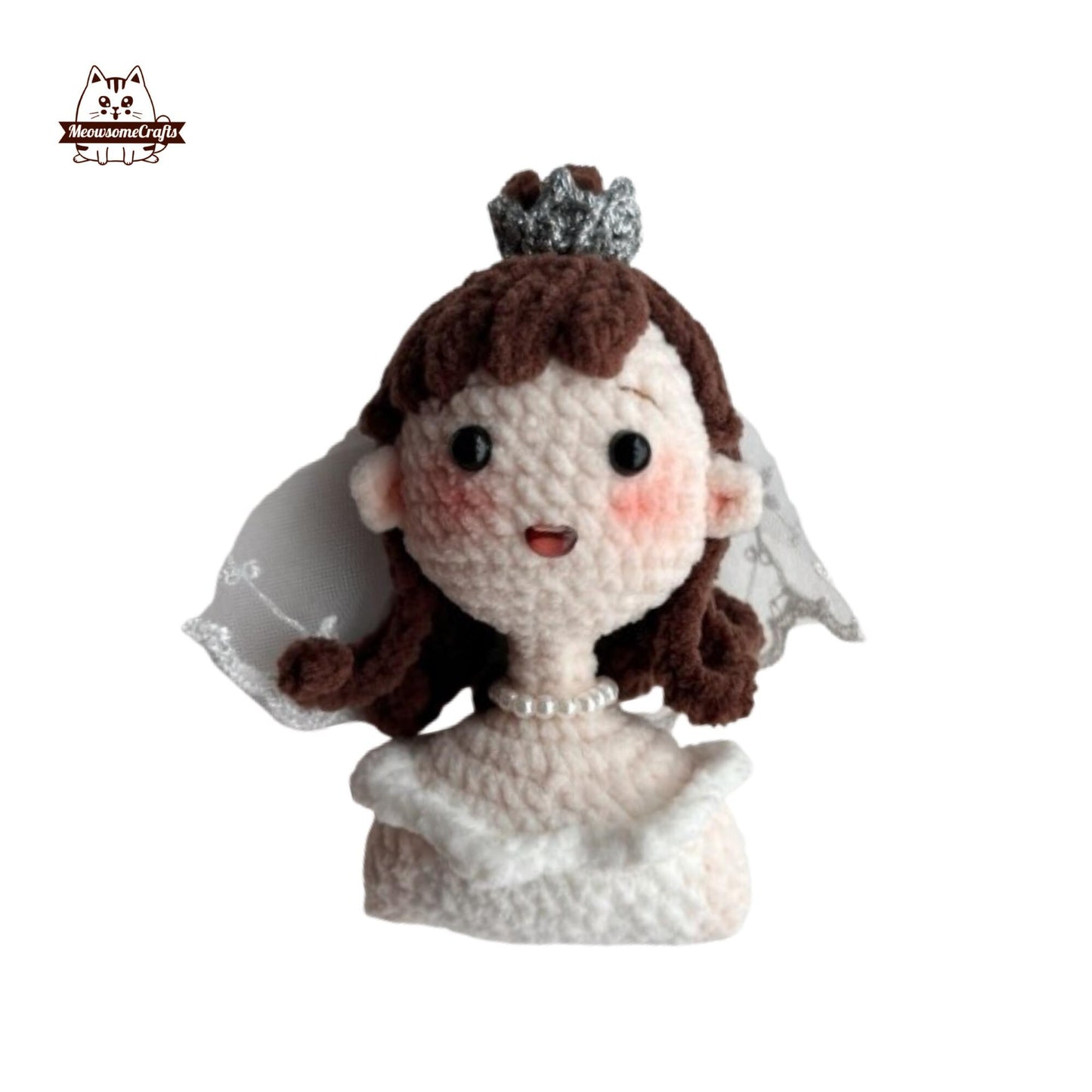 Handmade Finished Crochet Knitted Bride & Groom Couple Keychain | Finished Knitted People - Bride