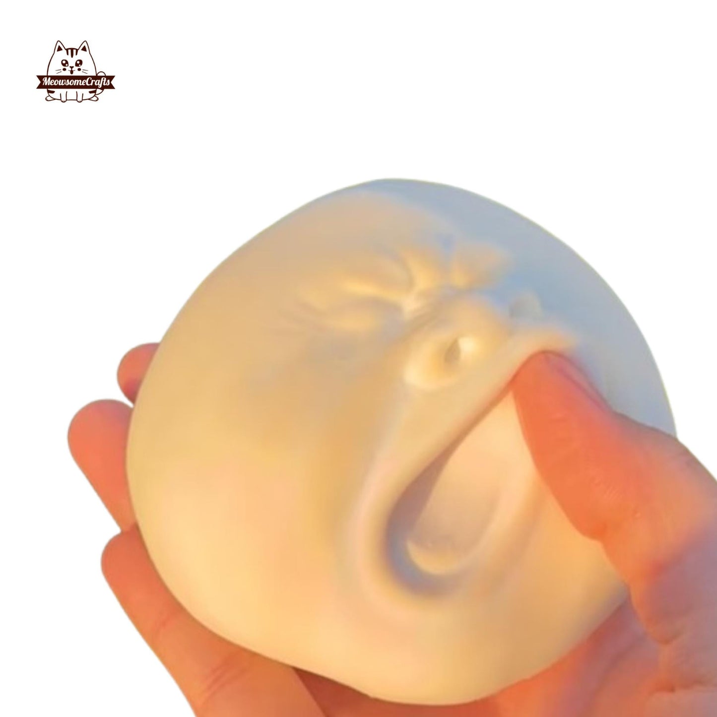 Soft Yawning Face Squishy Squeezable Anxiety Stress Relief Sensory Handmade Fidget Toys - Squishy