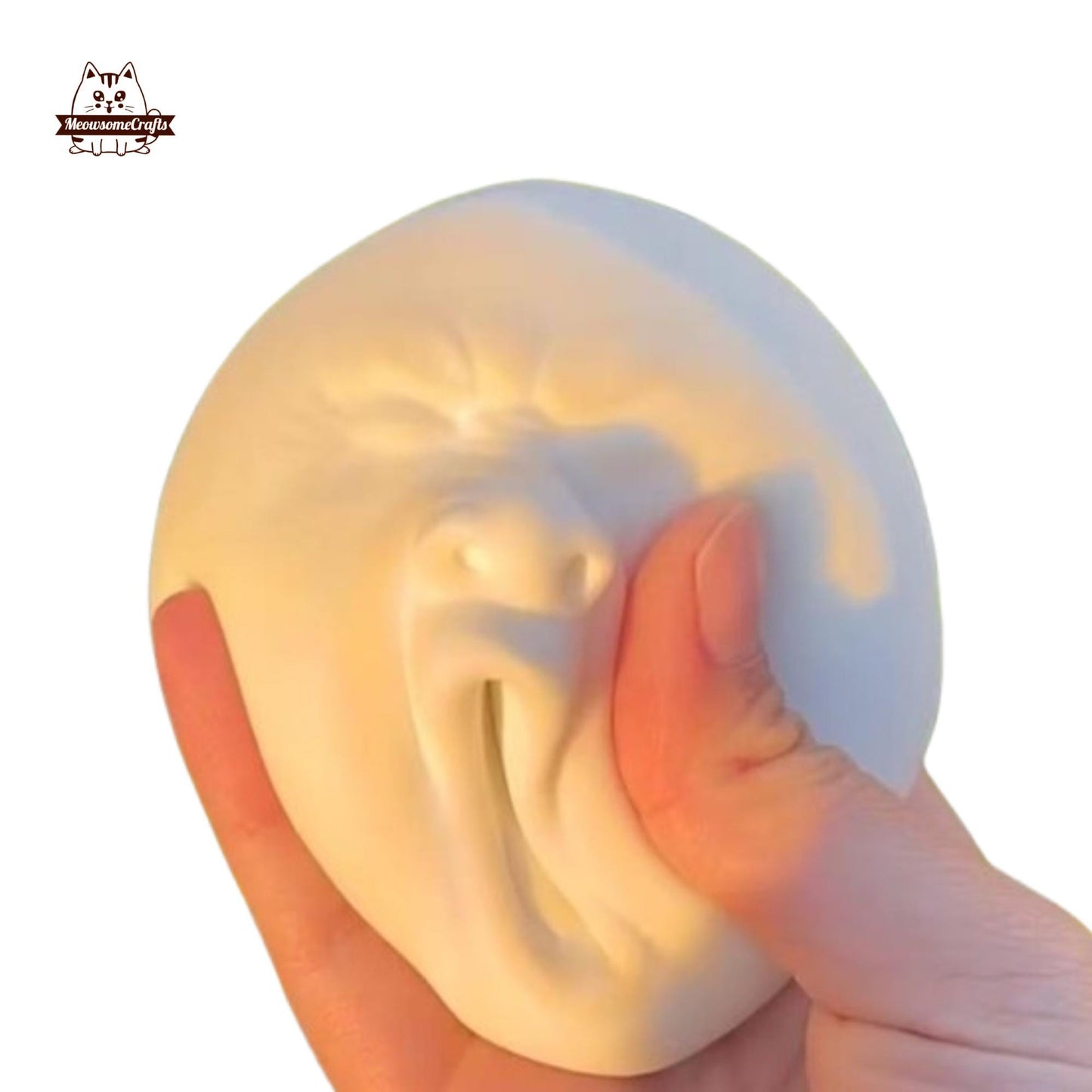 Soft Yawning Face Squishy Squeezable Anxiety Stress Relief Sensory Handmade Fidget Toys - Squishy