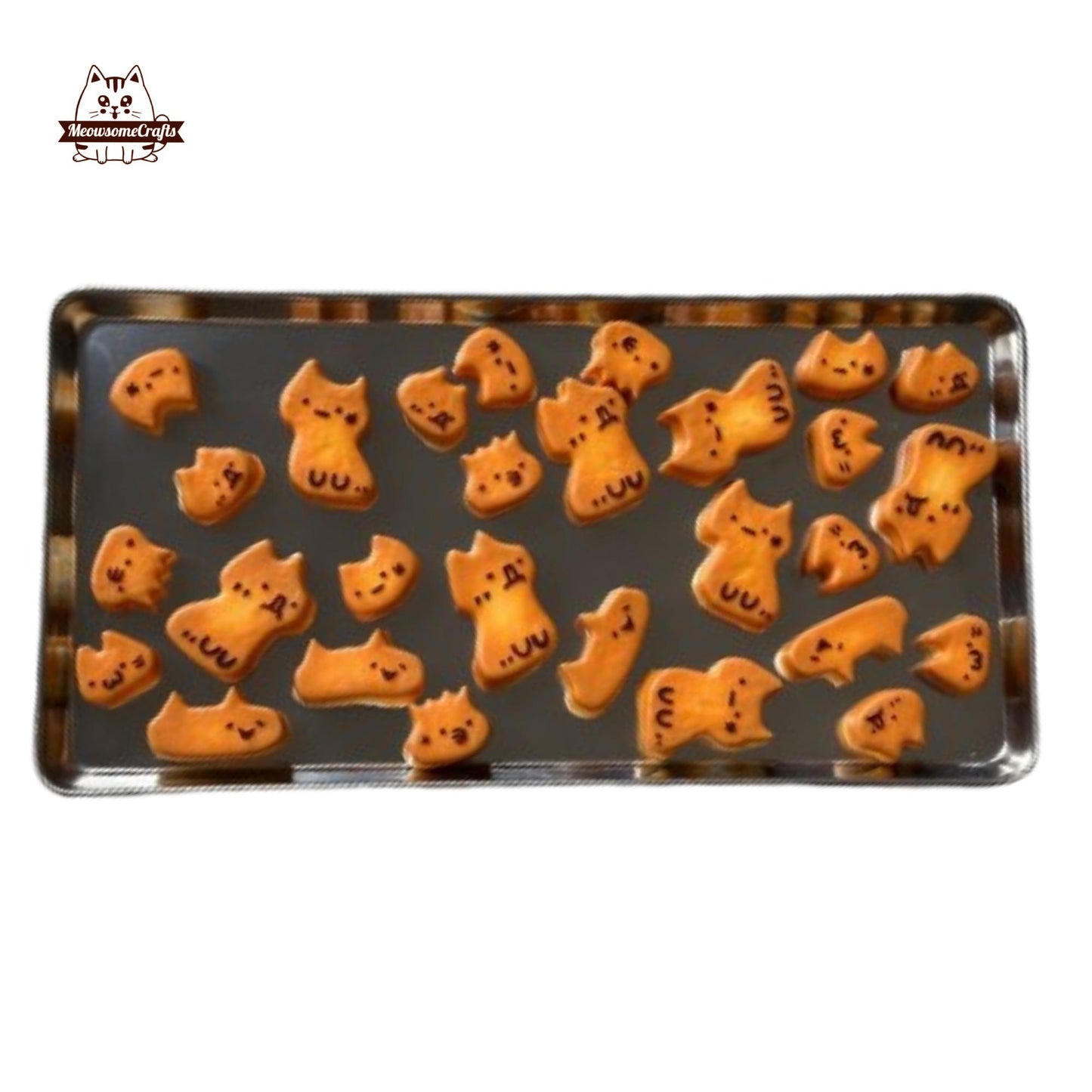 Cat Shape Cookies Cracker Dessert Food Handmade Squishy Fidget Toy