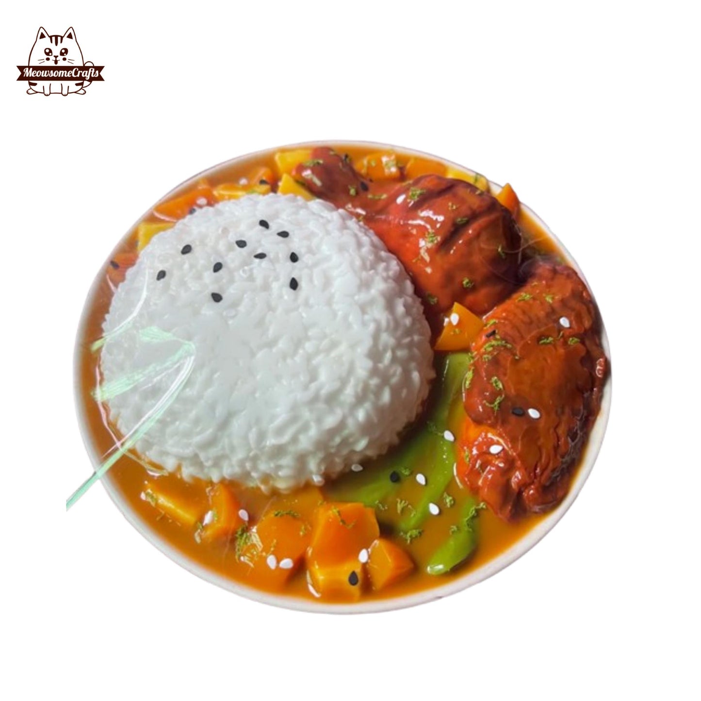 Food Squishy Curry Chicken Leg Rice Taba Squishy Squeezable Anxiety Stress Relief Sensory Fidget Toy - Squishy