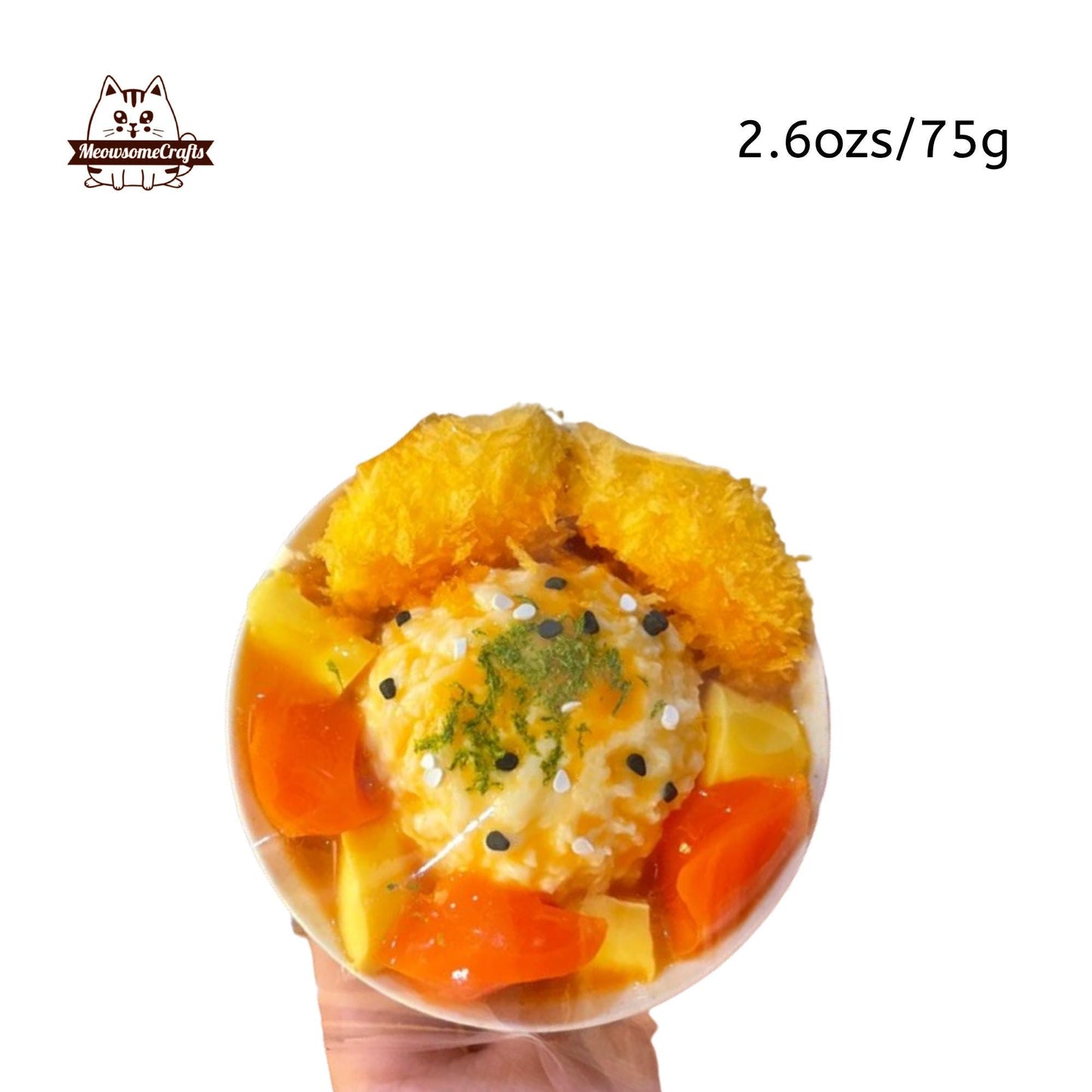 Curry Rice Food Handmade Squishy Fidget Toy - Small