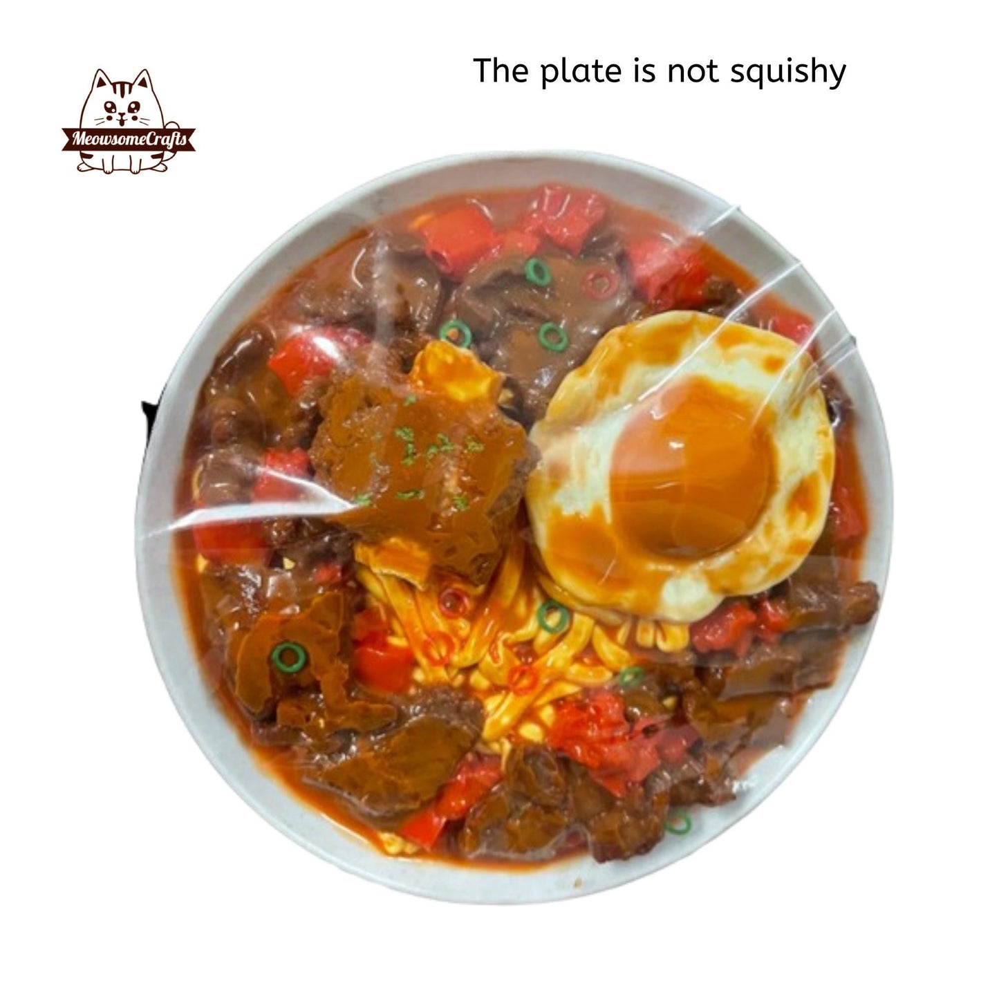 Braised Pork Ribs & Beef Noodles Food Handmade Squishy Fidget Toy