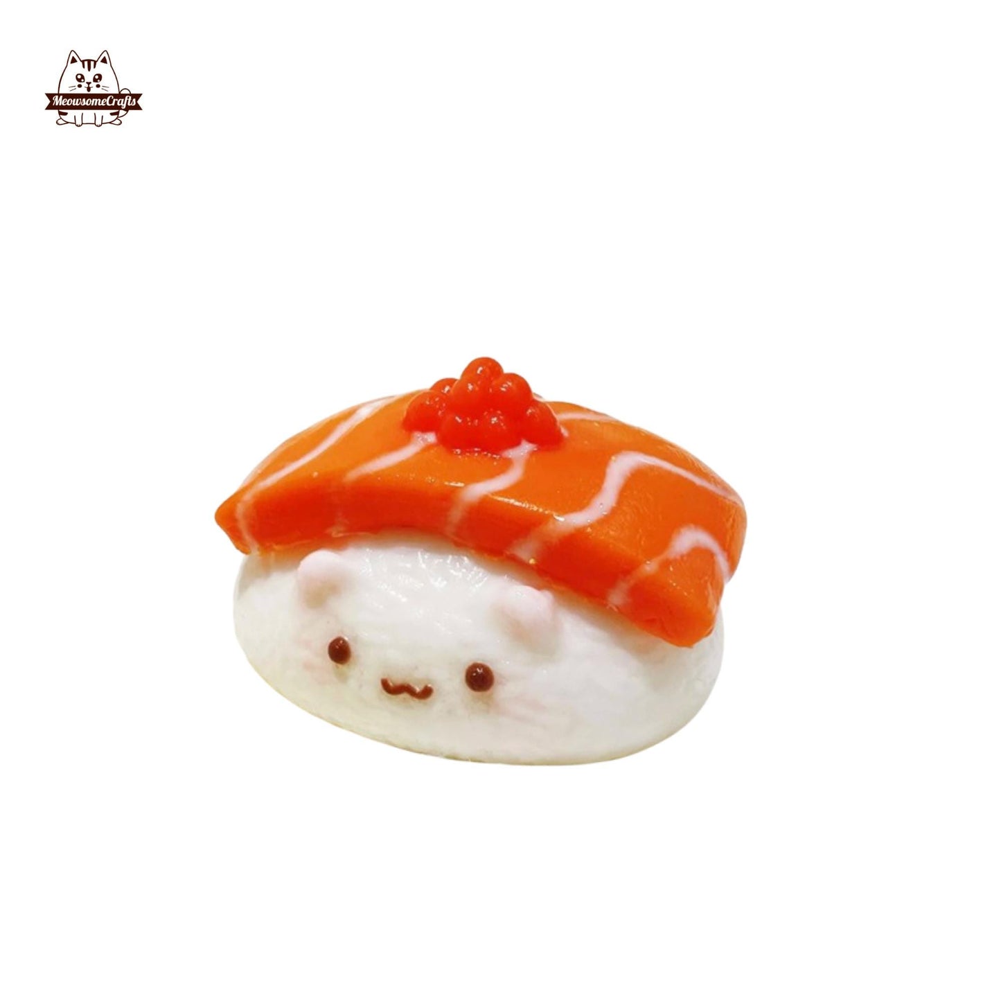 Cute Taba Squishy Cat face Salmon Shrimp Sushi Squeezable Anxiety Stress Relief Sensory Fidget Toys