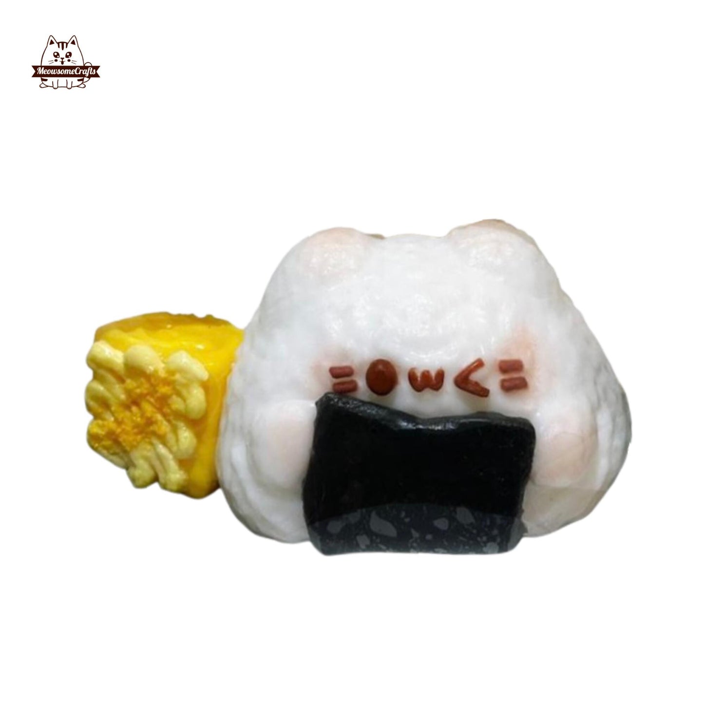Cute Taba Squishy Onigiri Sushi Cat Small Face Squeezable Anxiety Stress Relief Sensory Fidget Toys
