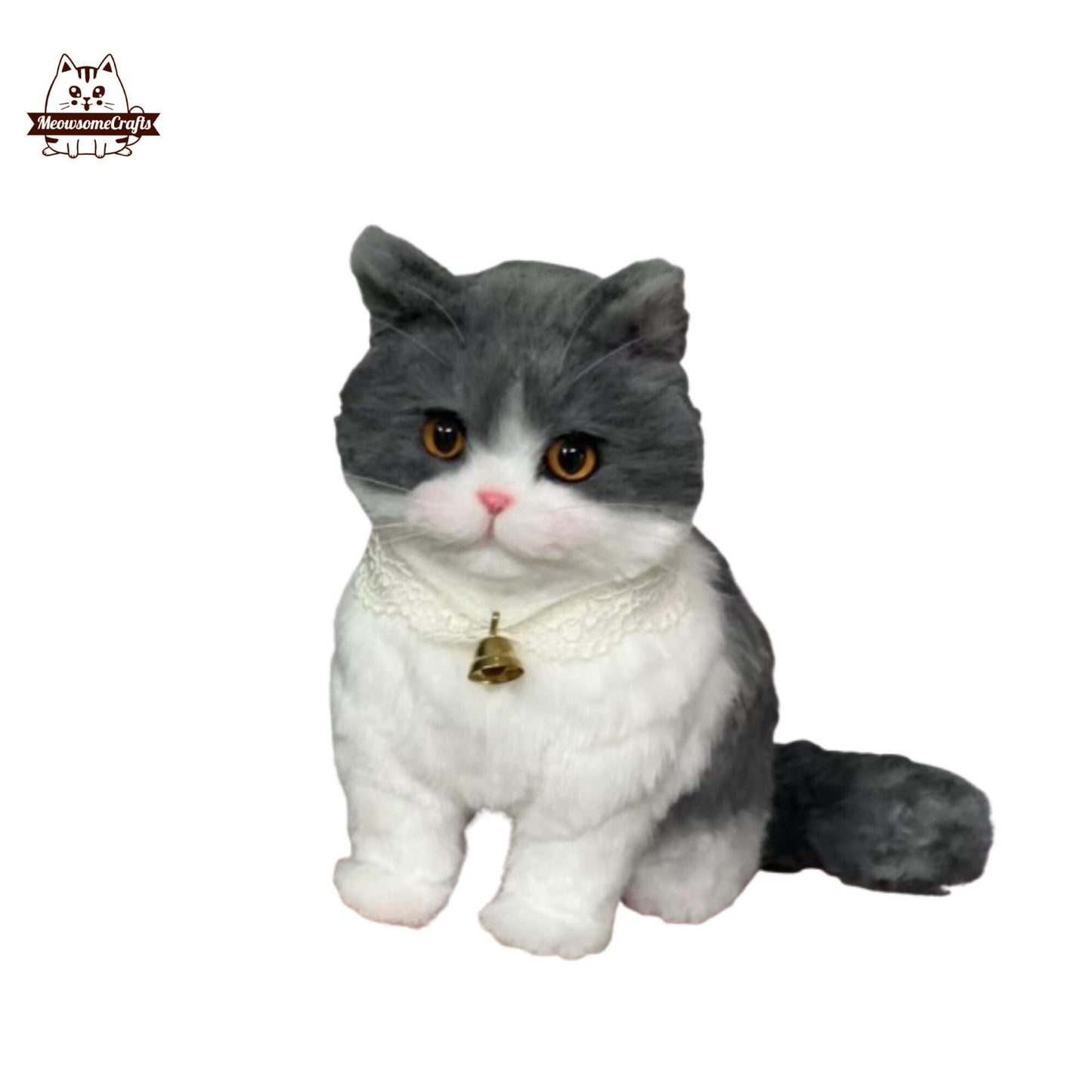 Handmade Chenille Stem Personalized Sitting Cat Figurine | Pet Replica Memorial Gift