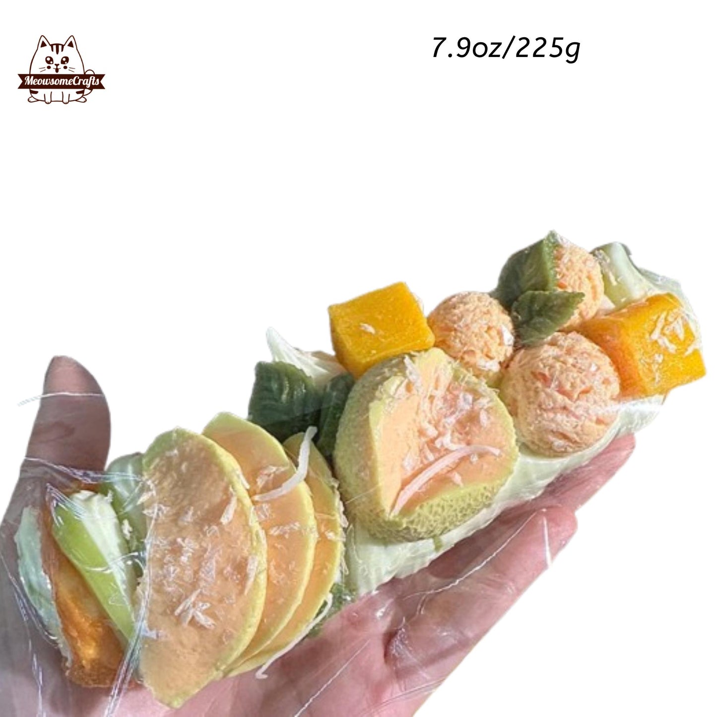 Soft Melon Fruit Cake Dessert Food Taba Squishy Squeezable Anxiety Stress Relief Sensory Fidget Toys - C - Squishy