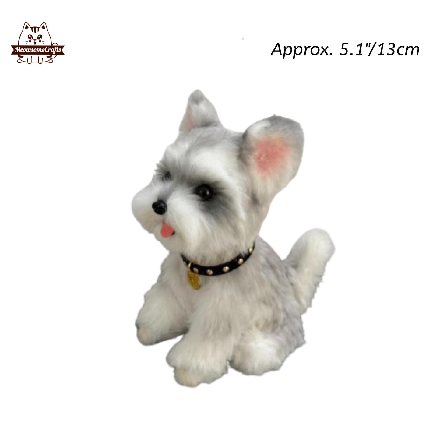 Handmade Chenille Stem Schnauzer Puppy Dog Keychain Ornament | Custom Replica Memorial Gift