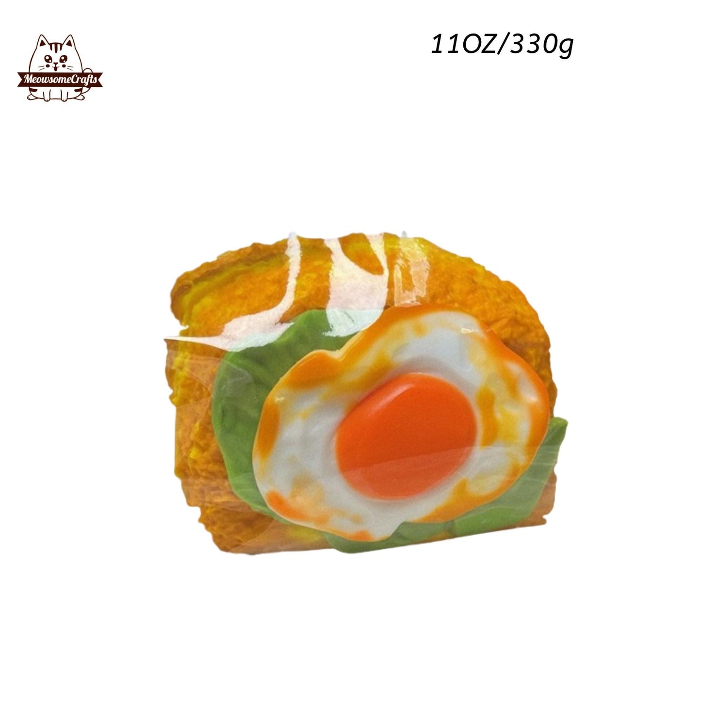 Fried Egg Toast Food Taba Squishy Squeezable Anxiety Stress Relief Sensory Fidget Toy - Squishy