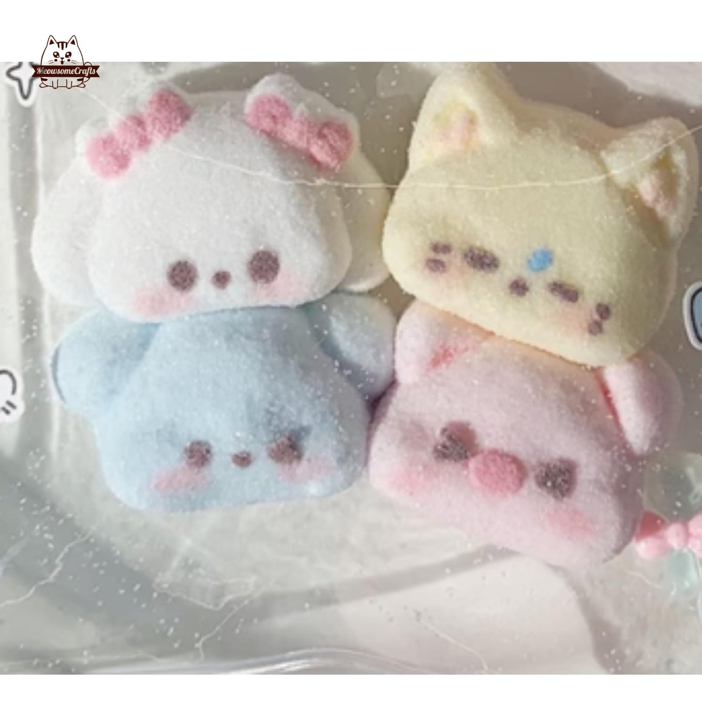 Kawaii Furry Rabbit Bear Cat Pig Faces Animal Handmade Squishy Fidget Toy