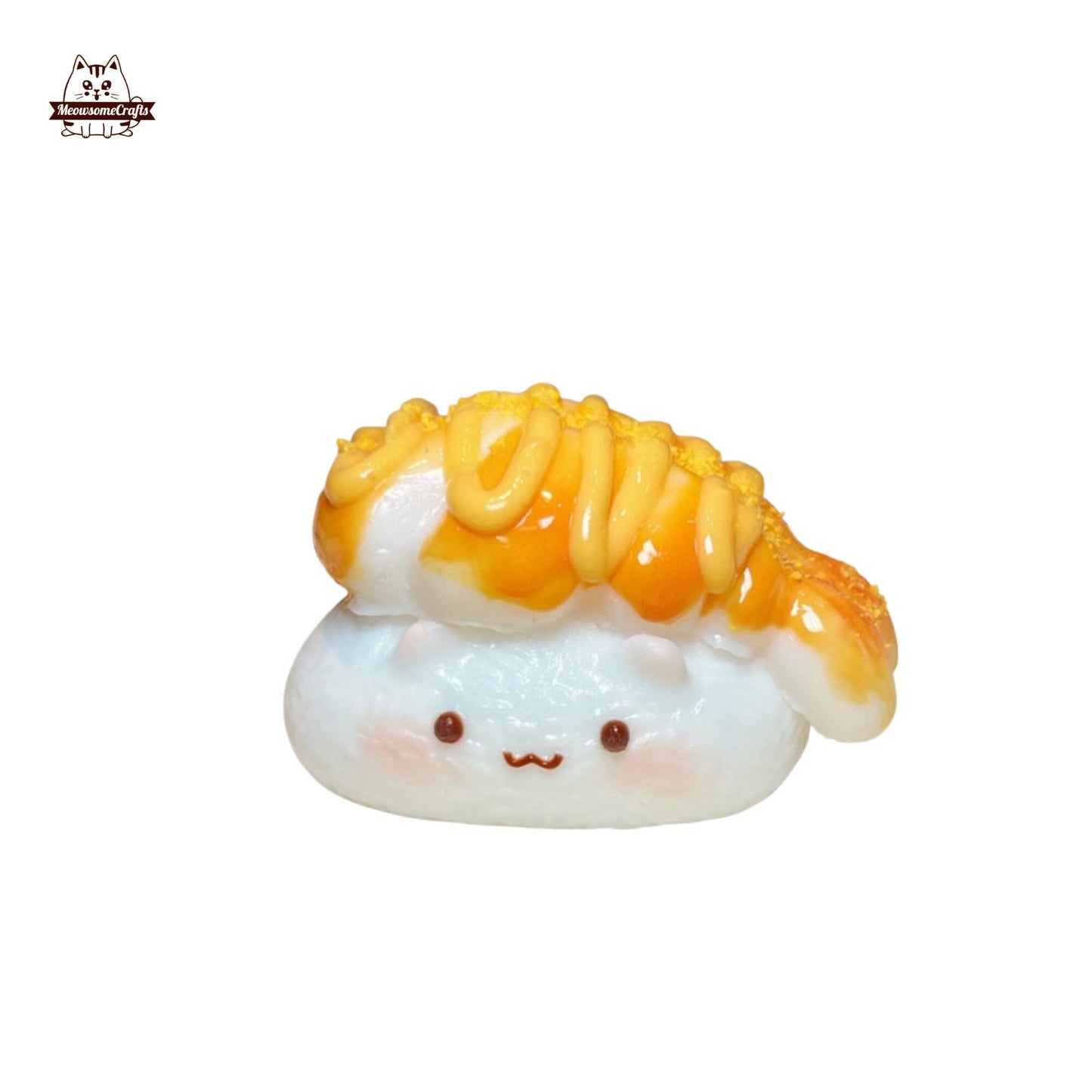 Cute Taba Squishy Cat face Salmon Shrimp Sushi Squeezable Anxiety Stress Relief Sensory Fidget Toys