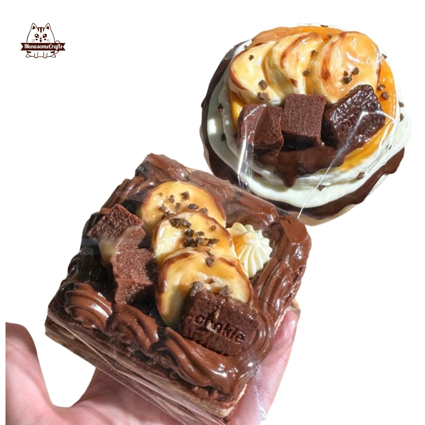 Soft Chocolate Cake Taba Squishy Squeezable Anxiety Stress Relief Sensory Fidget Toy