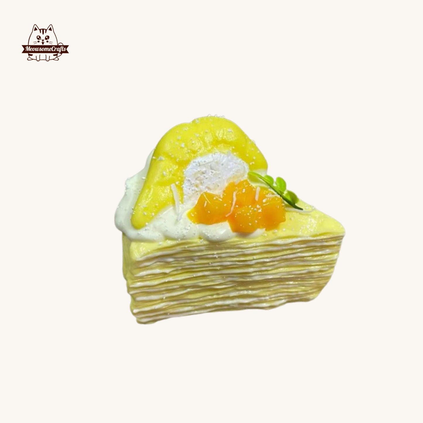 Soft Chocolate Mango Durian Cake Slice Food Squishy Squeezable Anxiety Stress Relief Sensory Fidget Toys
