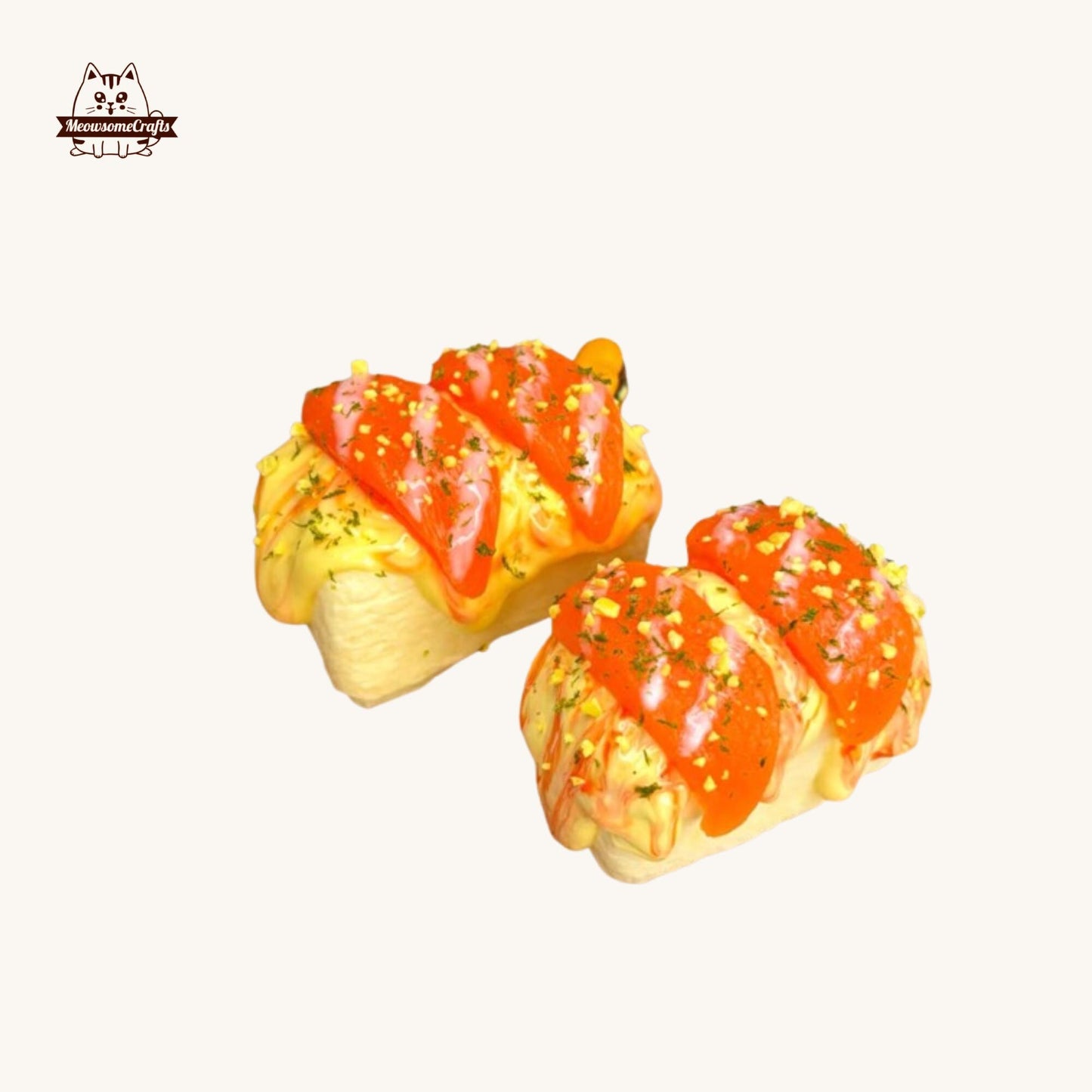 Soft Salmon Aburi Sushi Shrimp Rice Ball Food Squishy Squeezable Anxiety Stress Relief Sensory Fidget Toys