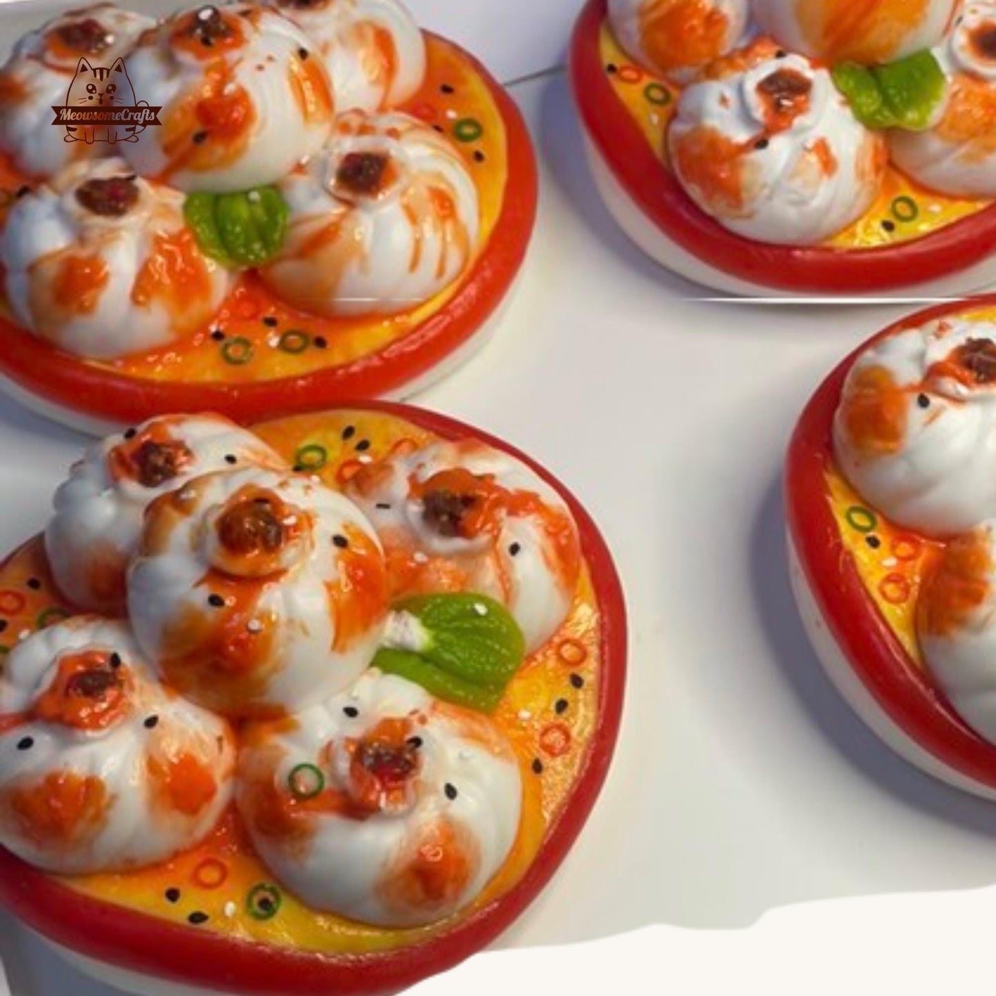Handmade Spicy Red Sauce Buns Food Squishy Squeezable Anxiety Stress Relief Sensory Fidget Toys