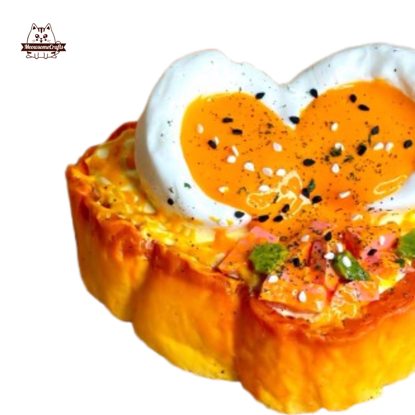 Soft-boiled Egg Toast Food Taba Squishy Squeezable Anxiety Stress Relief Sensory Fidget Toy