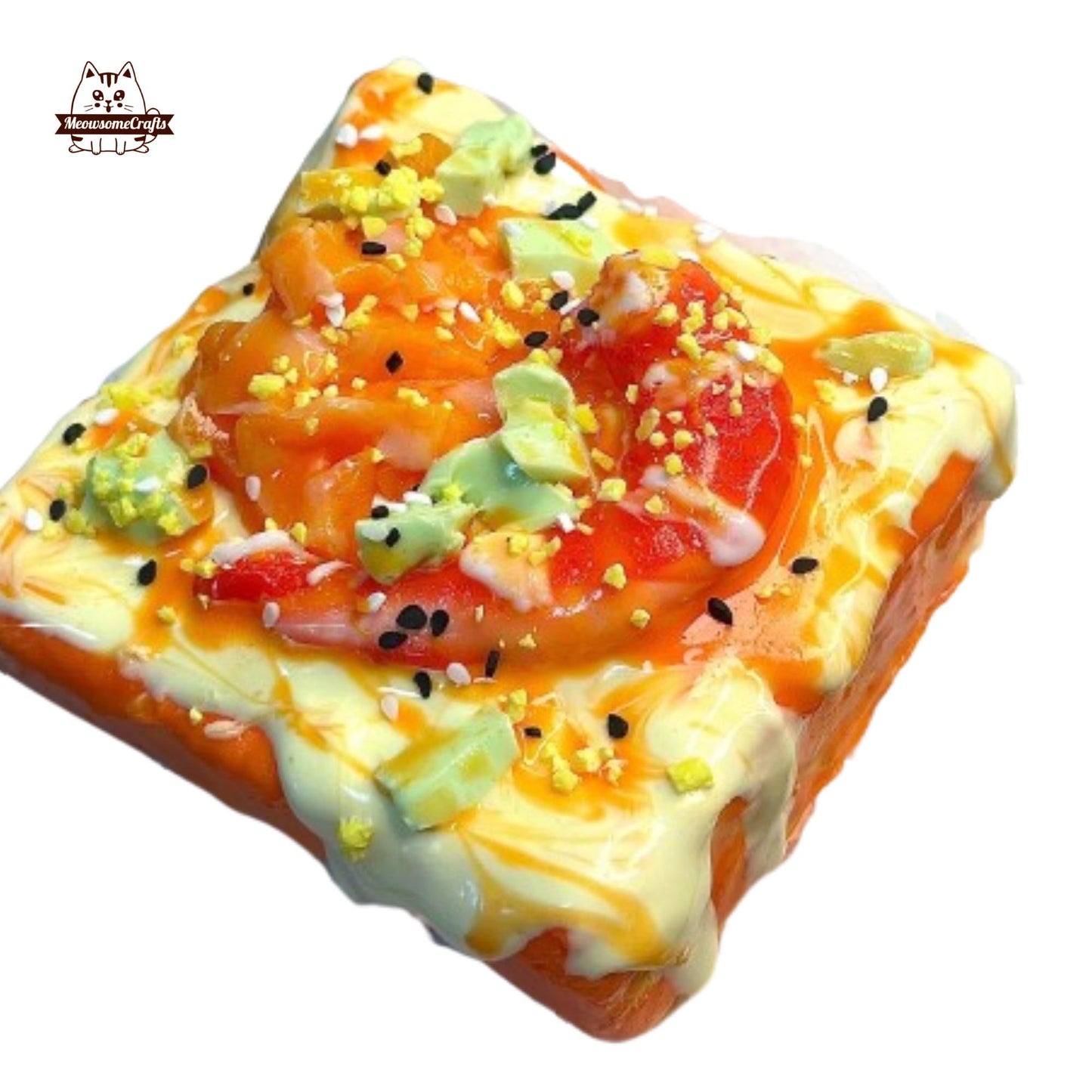 Salmon Egg Avocado Toast Food Taba Squishy Squeezable Anxiety Stress Relief Sensory Fidget Toy