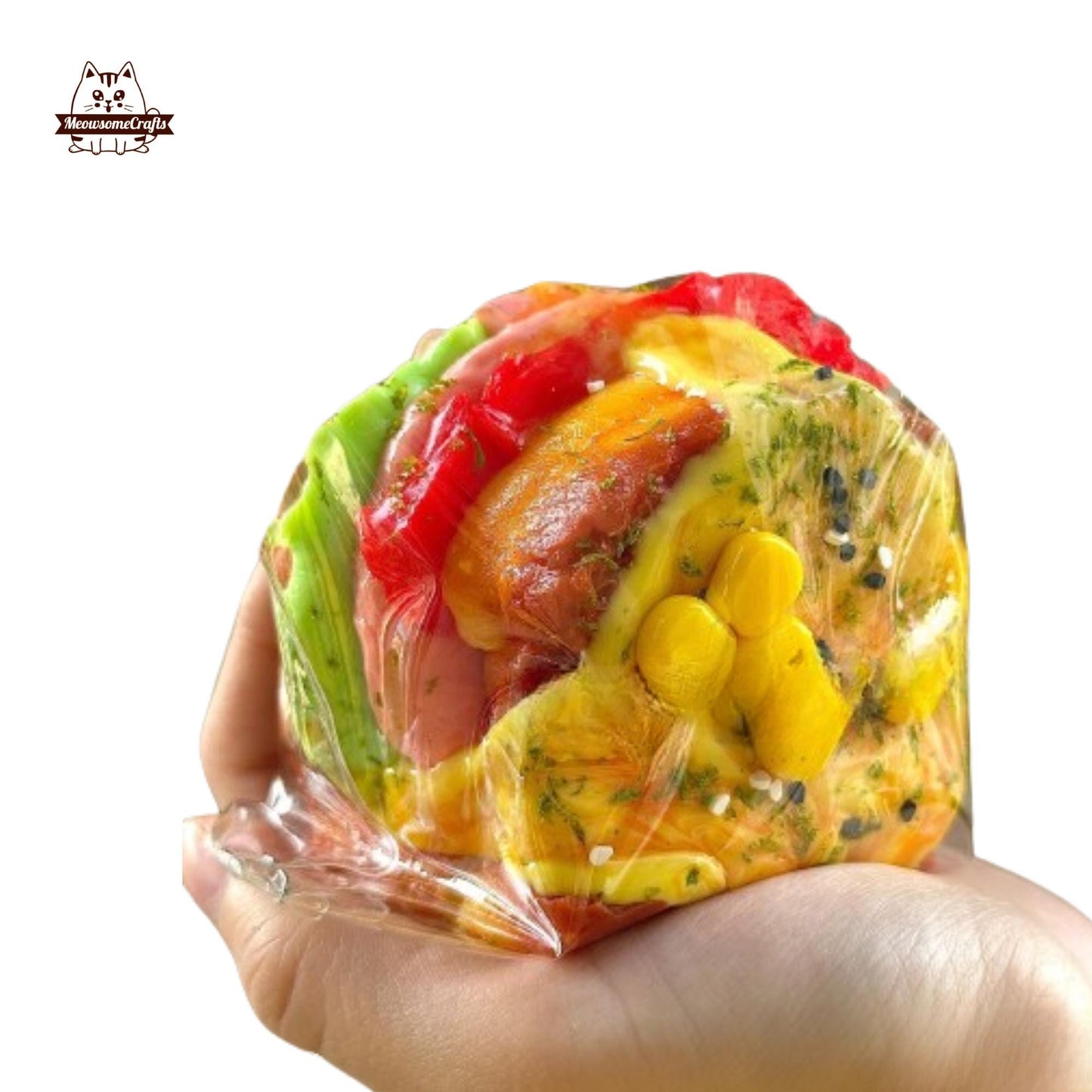 Big Egg Vegetable Sandwich Food Taba Squishy Squeezable Anxiety Stress Relief Sensory Fidget Toy