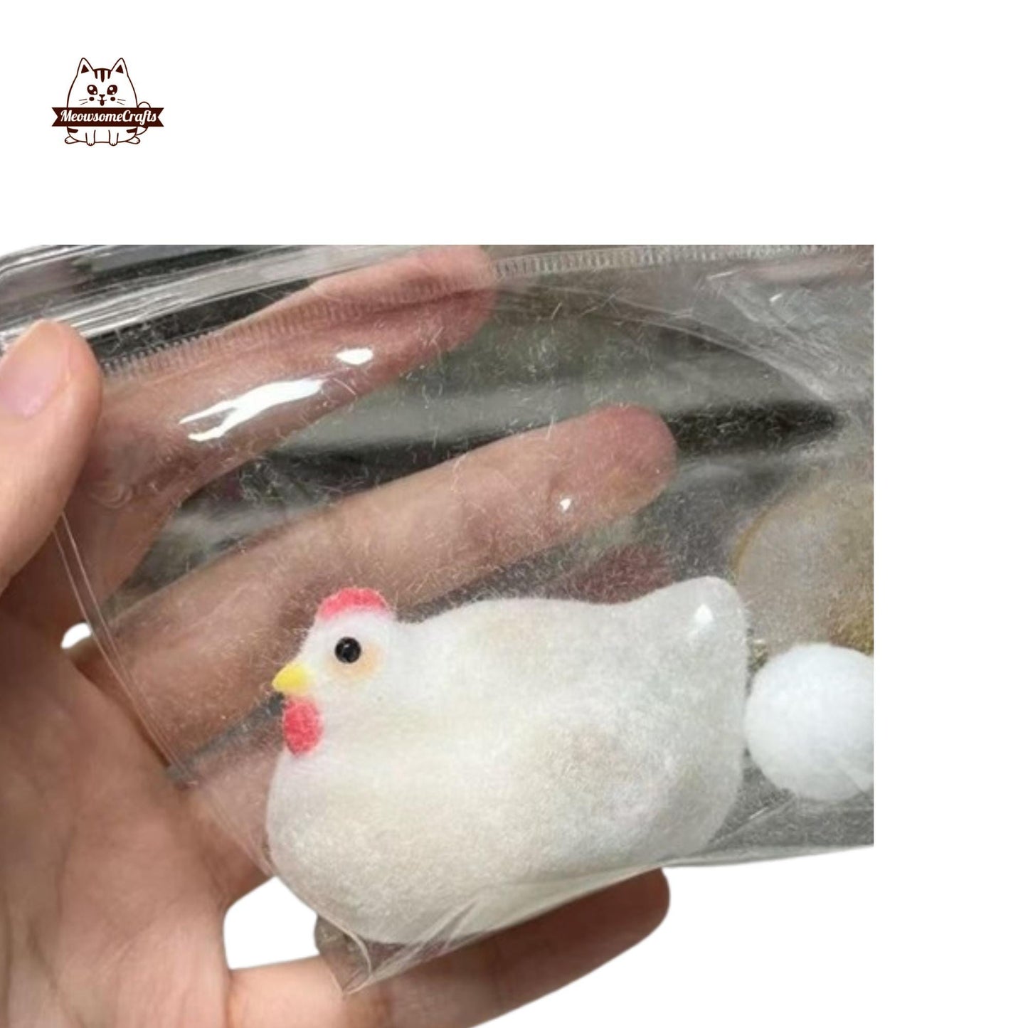 Furry Hen Chicken Animal Handmade Squishy Fidget Toy - B