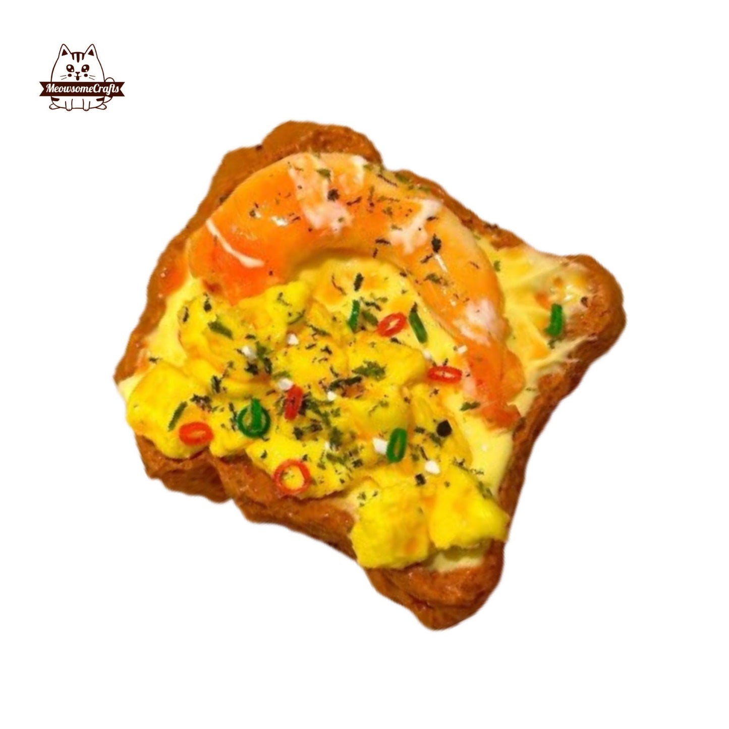 Egg Shrimp Toast Food Taba Squishy Squeezable Anxiety Stress Relief Sensory Fidget Toy