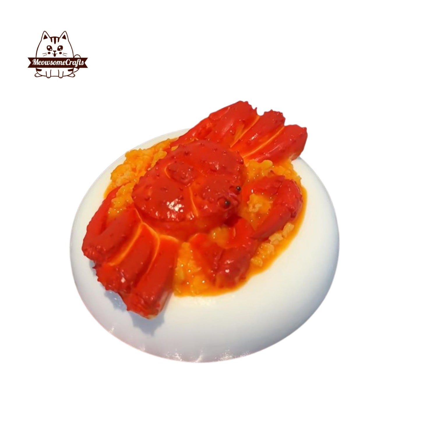 Garlic Crab Bowl Food Taba Squishy Squeezable Anxiety Stress Relief Sensory Fidget Toy