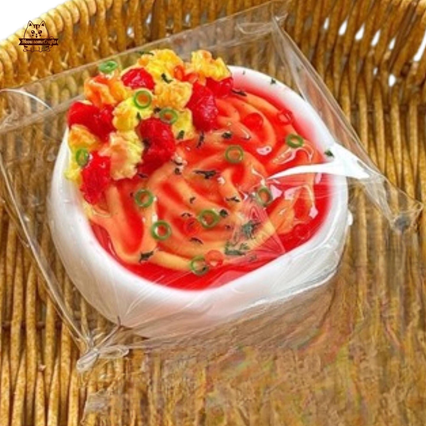 Salmon Tomato Egg Bowl Food Taba Squishy Squeezable Anxiety Stress Relief Sensory Fidget Toy