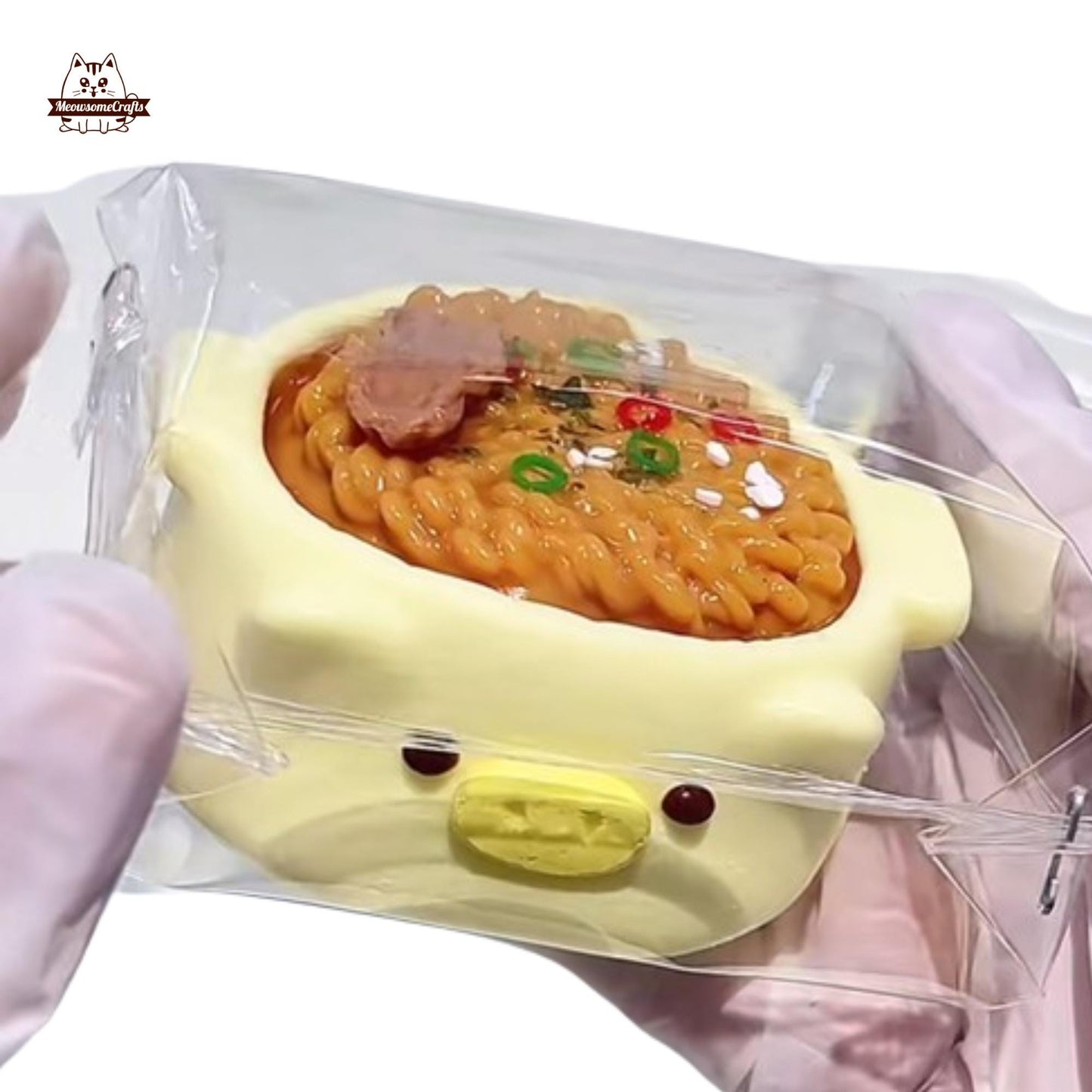 Cute Bowl Beef Noodles Food Taba Squishy Squeezable Anxiety Stress Relief Sensory Fidget Toy