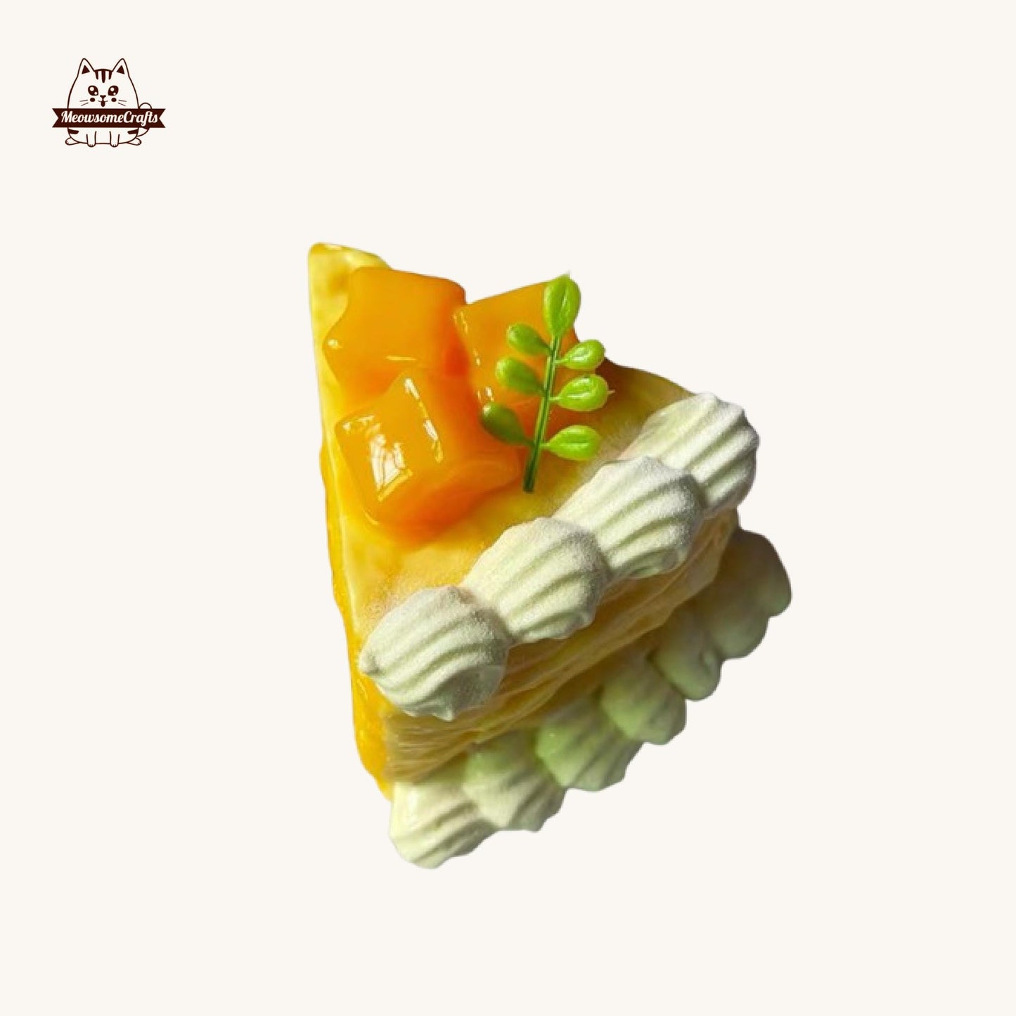 Soft Chocolate Mango Durian Cake Slice Food Squishy Squeezable Anxiety Stress Relief Sensory Fidget Toys