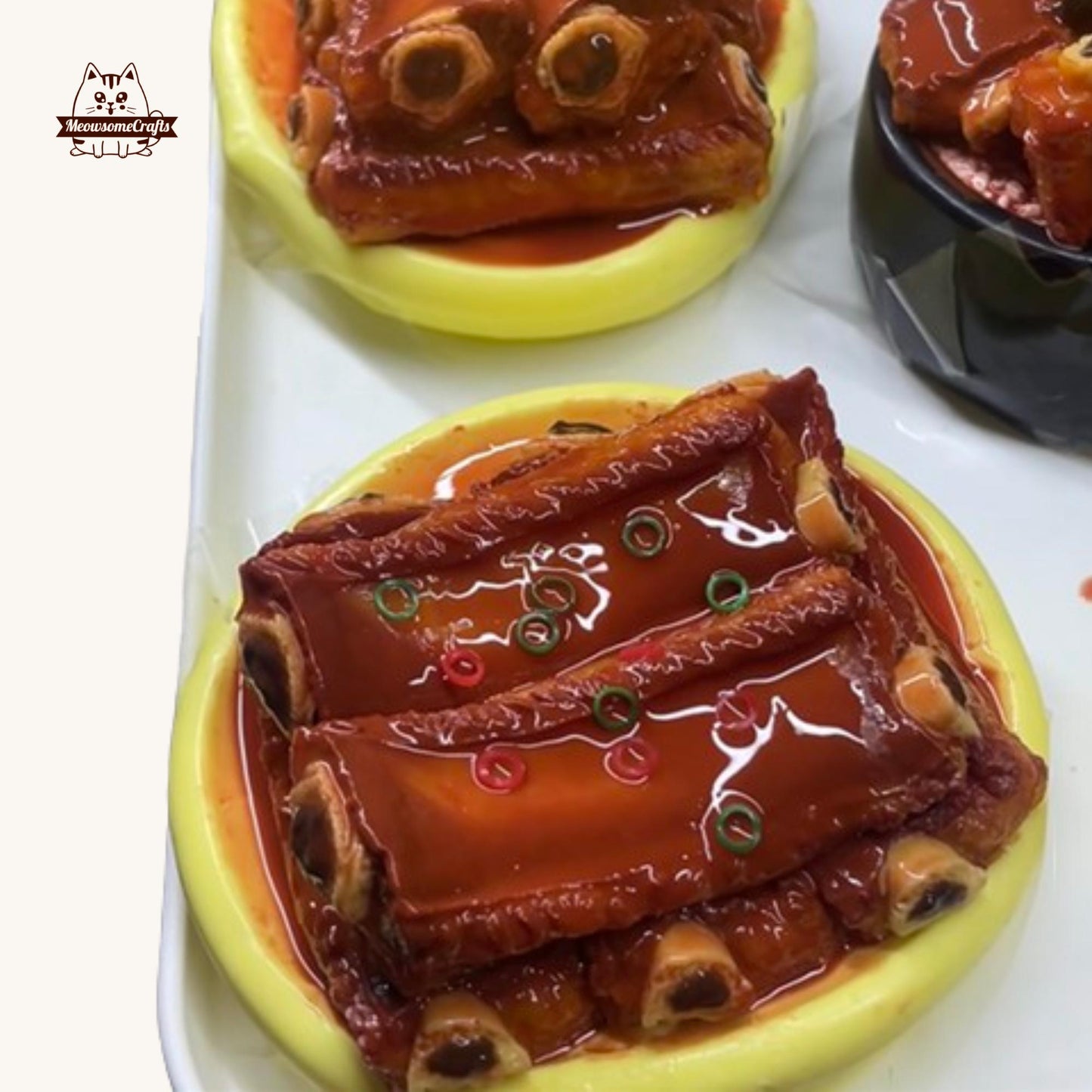 Handmade Roasted Ribs Food Squishy Squeezable Anxiety Stress Relief Sensory Fidget Toy