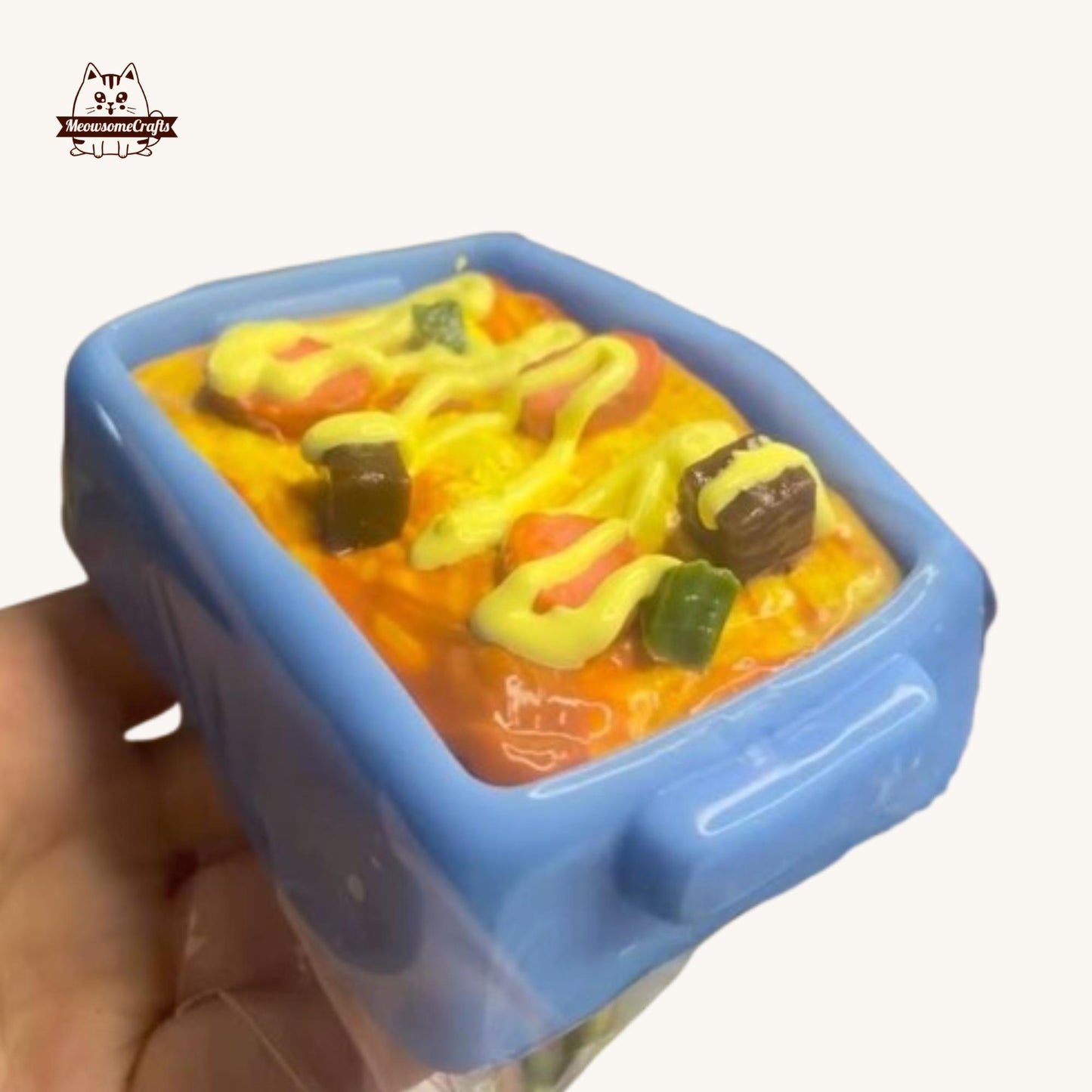 Handmade Casserole Cheese Bowl Food Squishy Squeezable Anxiety Stress Relief Sensory Fidget Toys