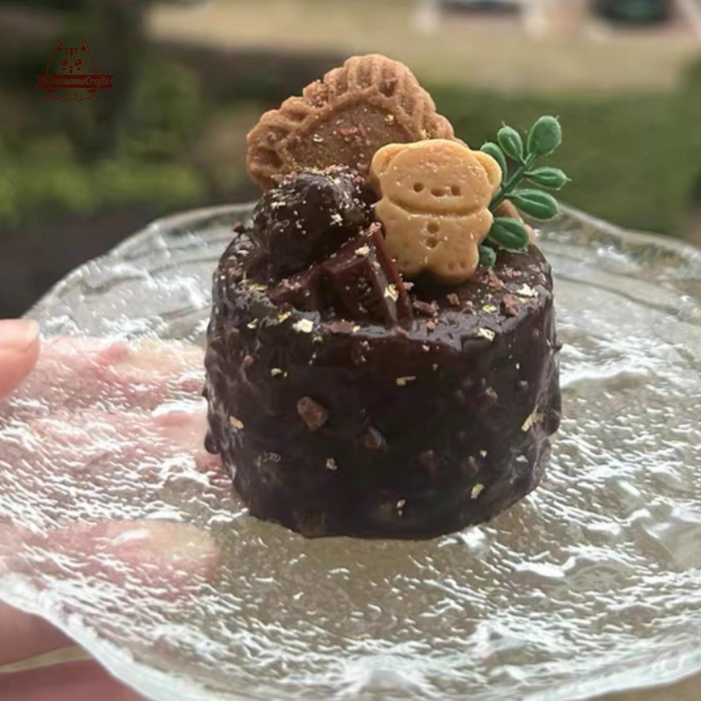 Handmade Chocolate Cake Gummy Bear Food Squishy Squeezable Anxiety Stress Relief Sensory Fidget Toys