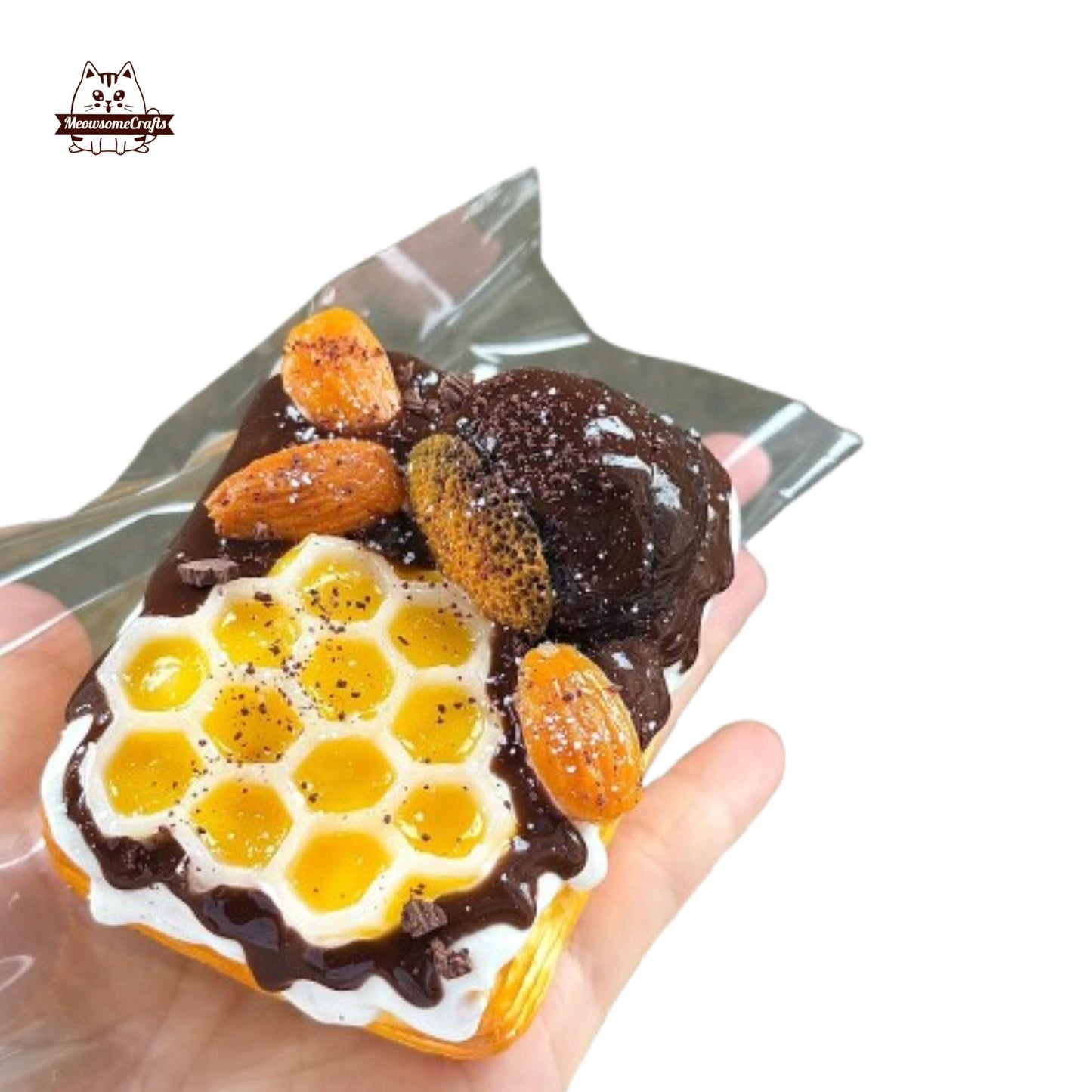 Honeycomb Waffle Food Taba Squishy Squeezable Anxiety Stress Relief Sensory Fidget Toy