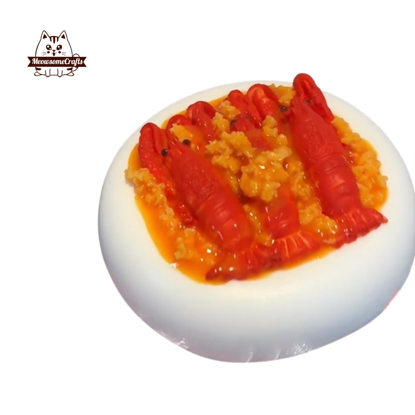 Garlic Lobster Bowl Food Taba Squishy Squeezable Anxiety Stress Relief Sensory Fidget Toy